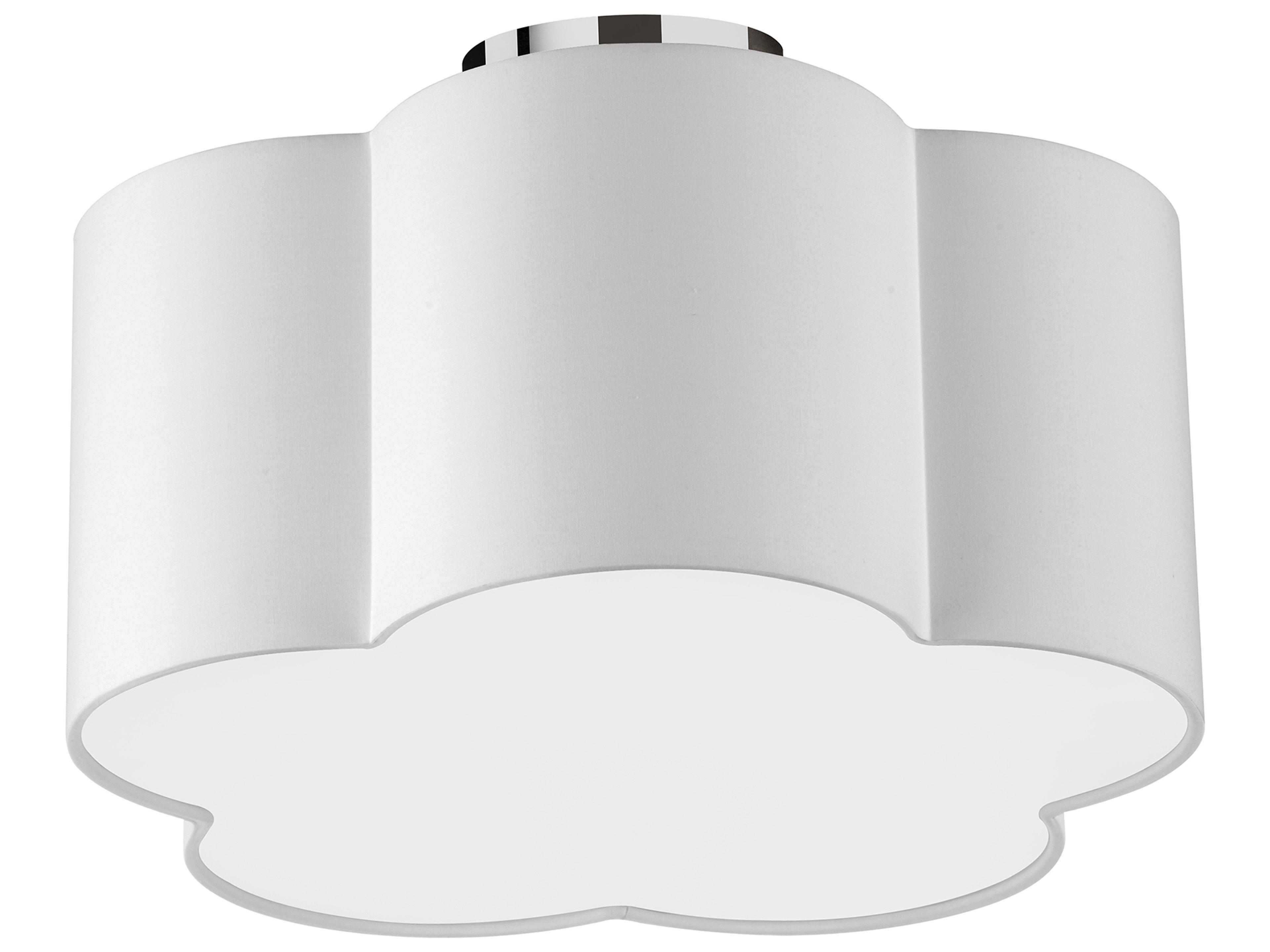 Phlox 3-Light Polished Chrome White Drum Flush Mount