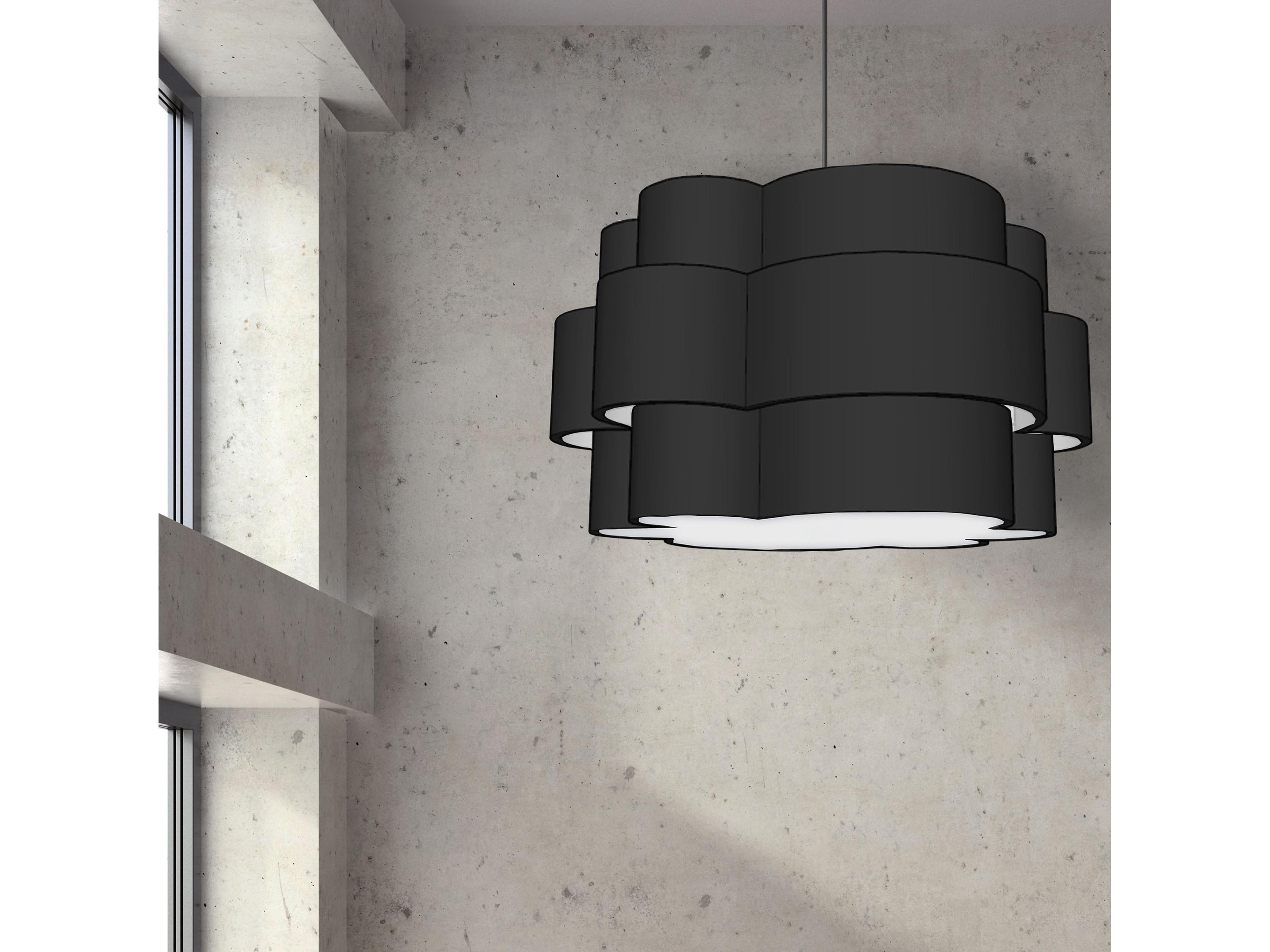 Dainolite Phlox 4-Light Matte Black Tiered Pendant