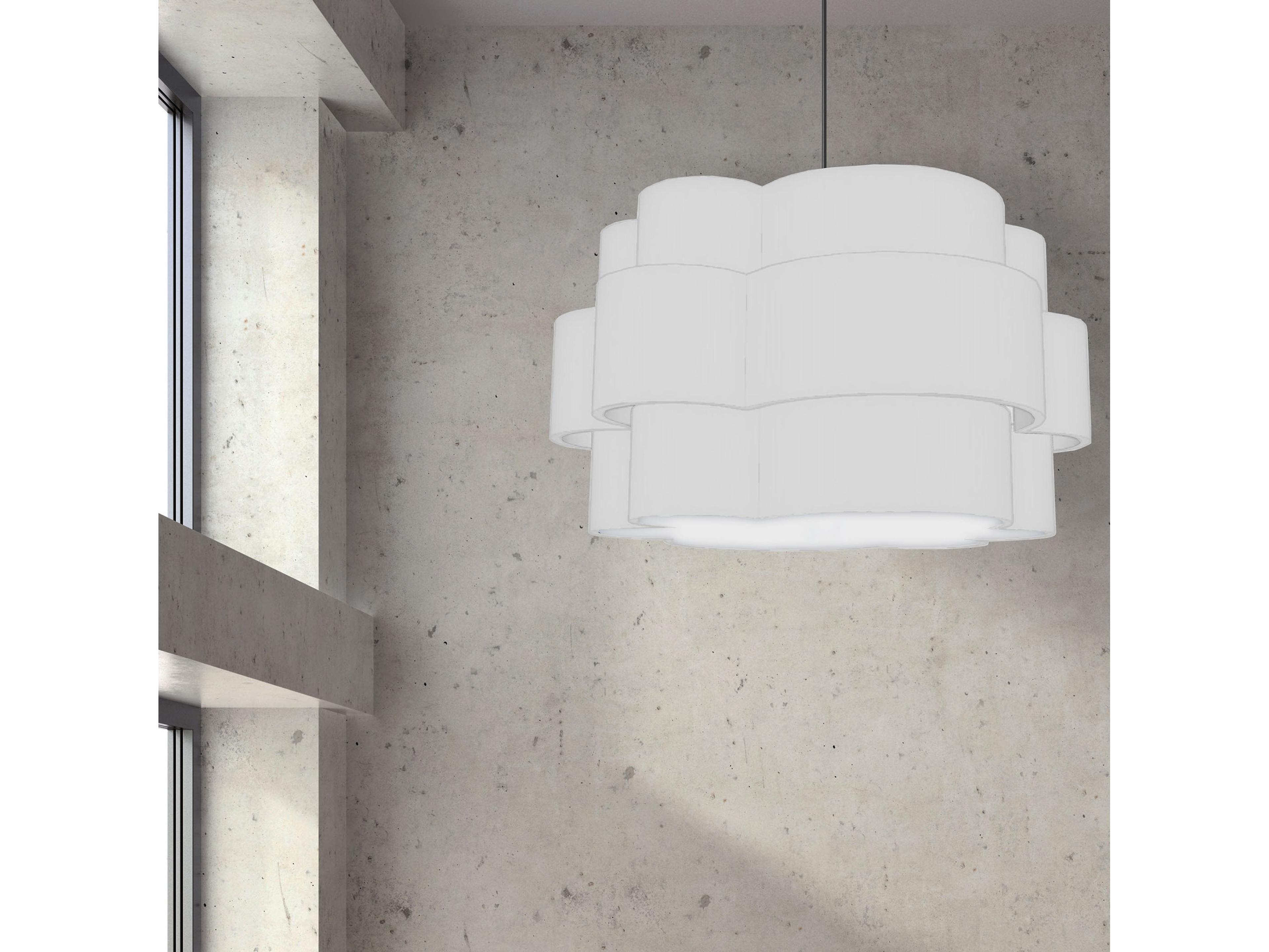 Dainolite Phlox 4-Light Matte Black White Tiered Pendant