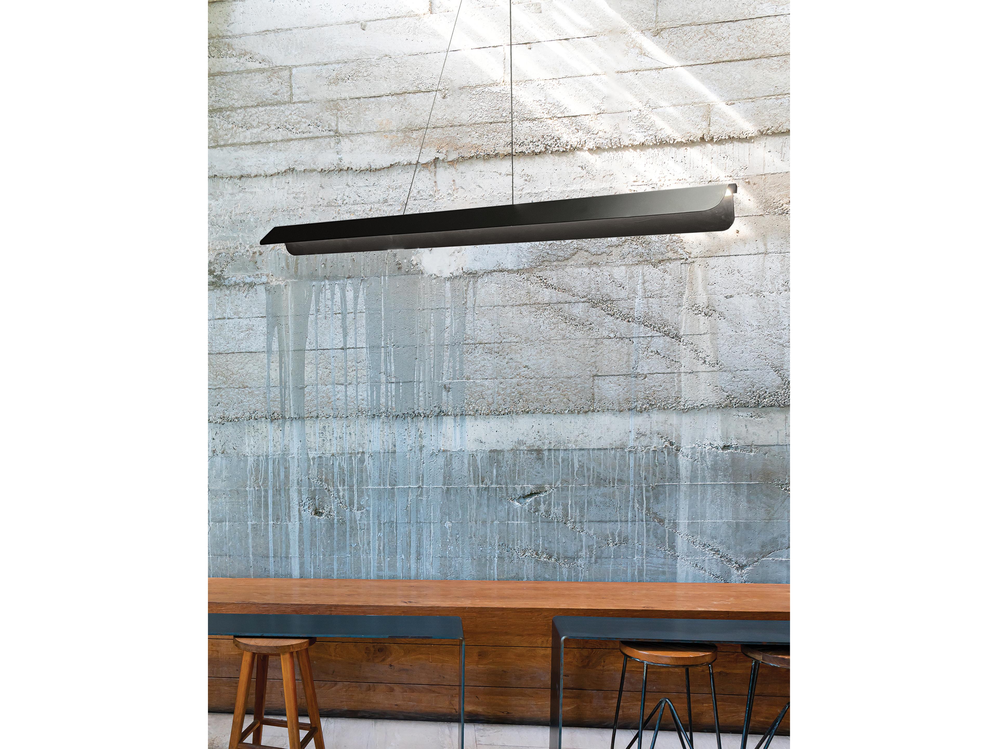 Dainolite Pamelyn 1-Light Matte Black Linear Island Pendant