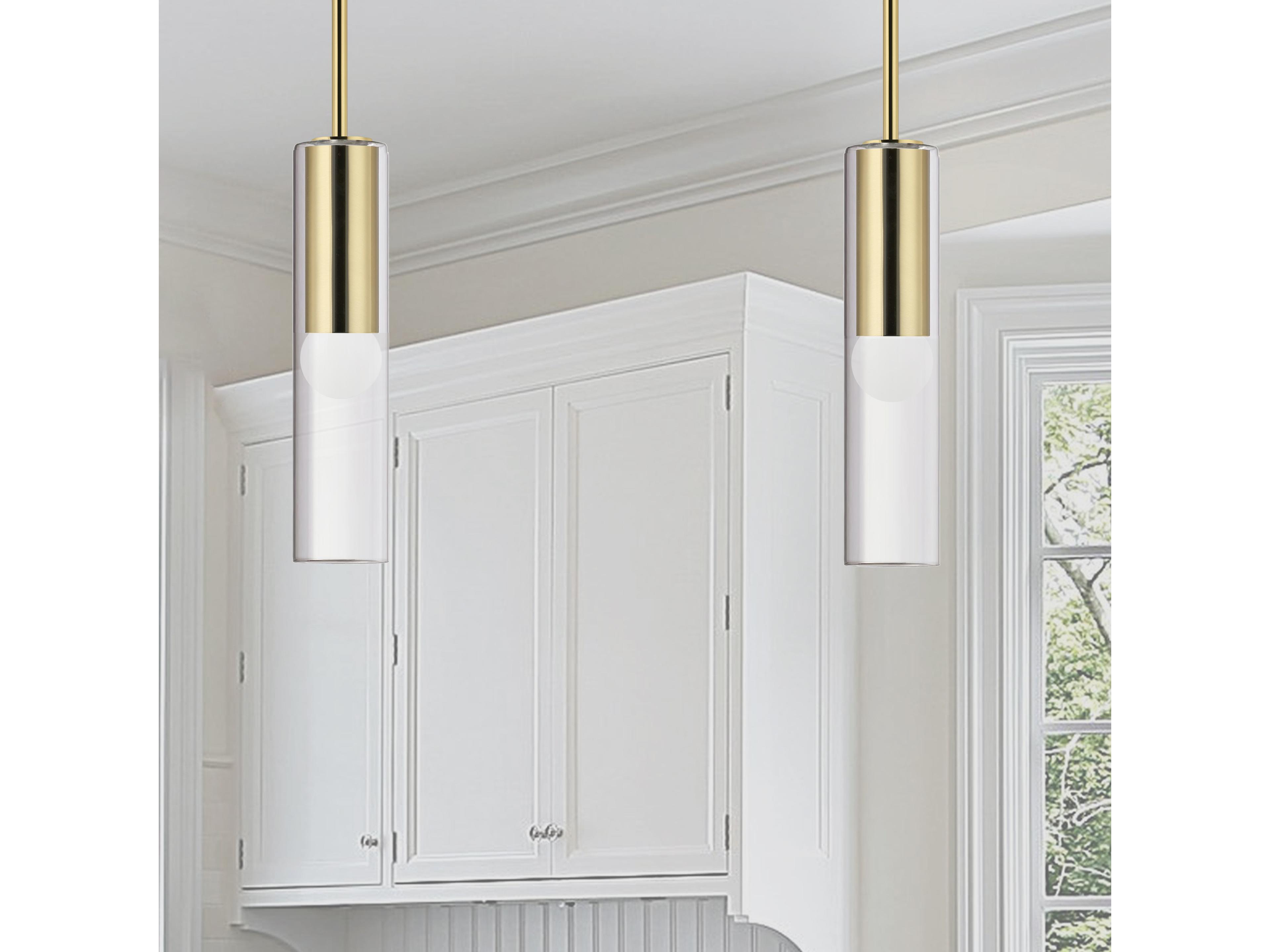 Dainolite Palmer 1-Light Aged Brass Cylinder Mini Pendant