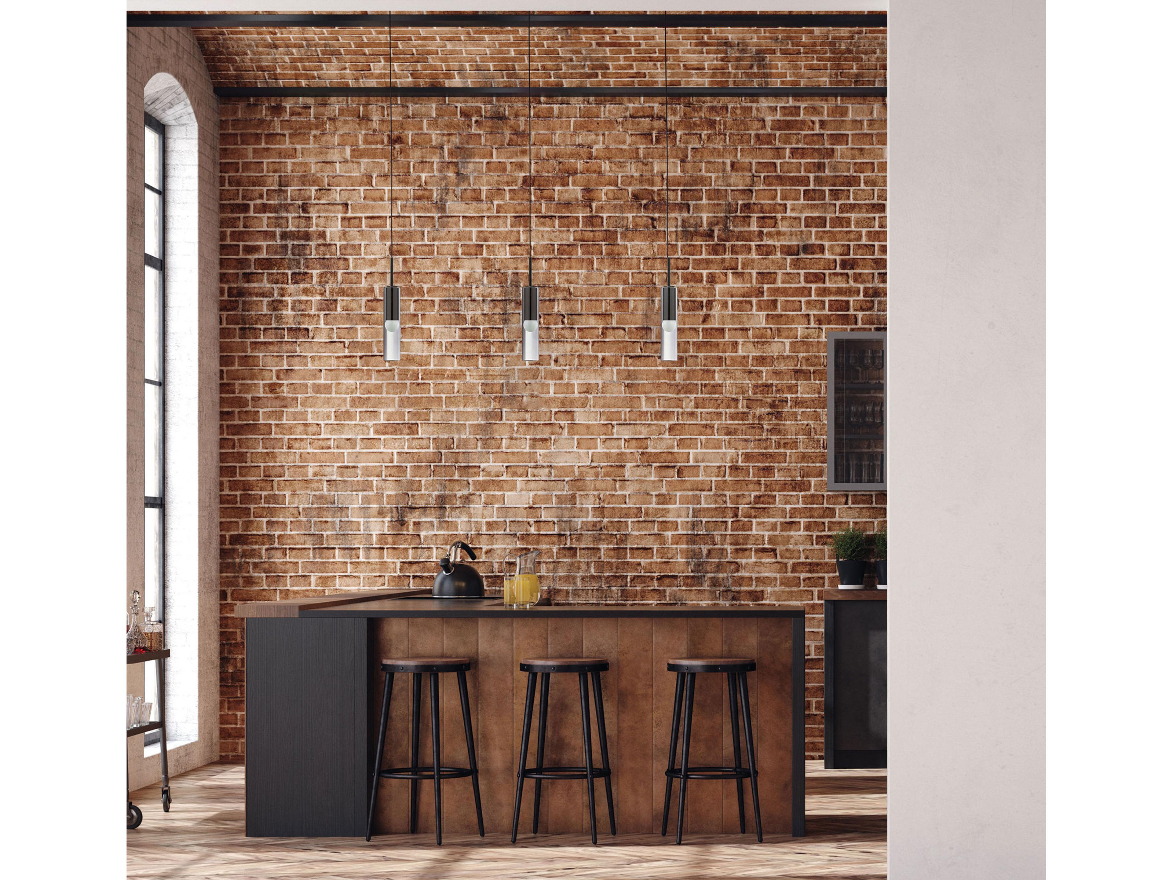 Dainolite Palmer 1-Light Matte Black Cylinder Mini Pendant