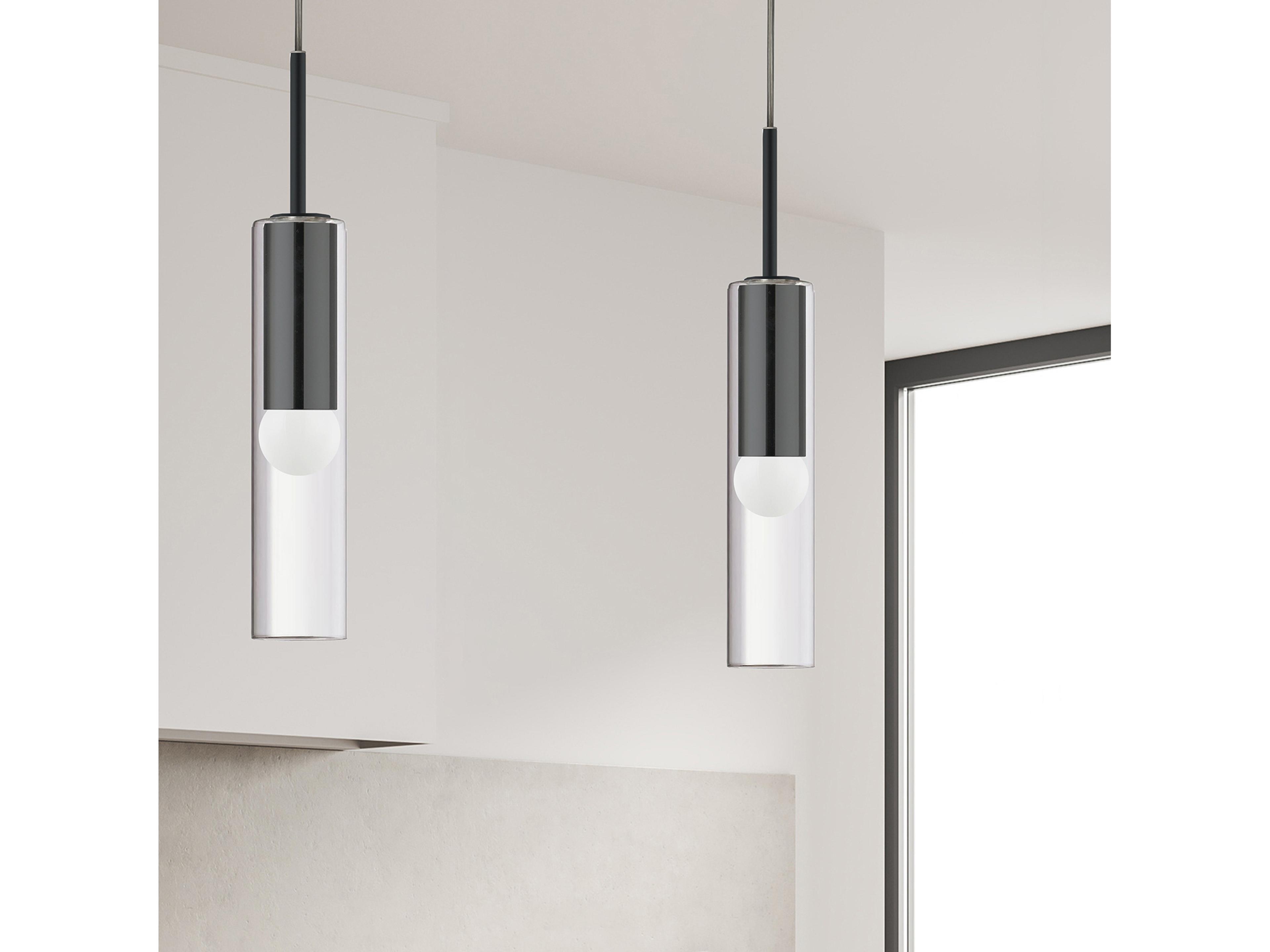 Dainolite Palmer 1-Light Matte Black Cylinder Mini Pendant