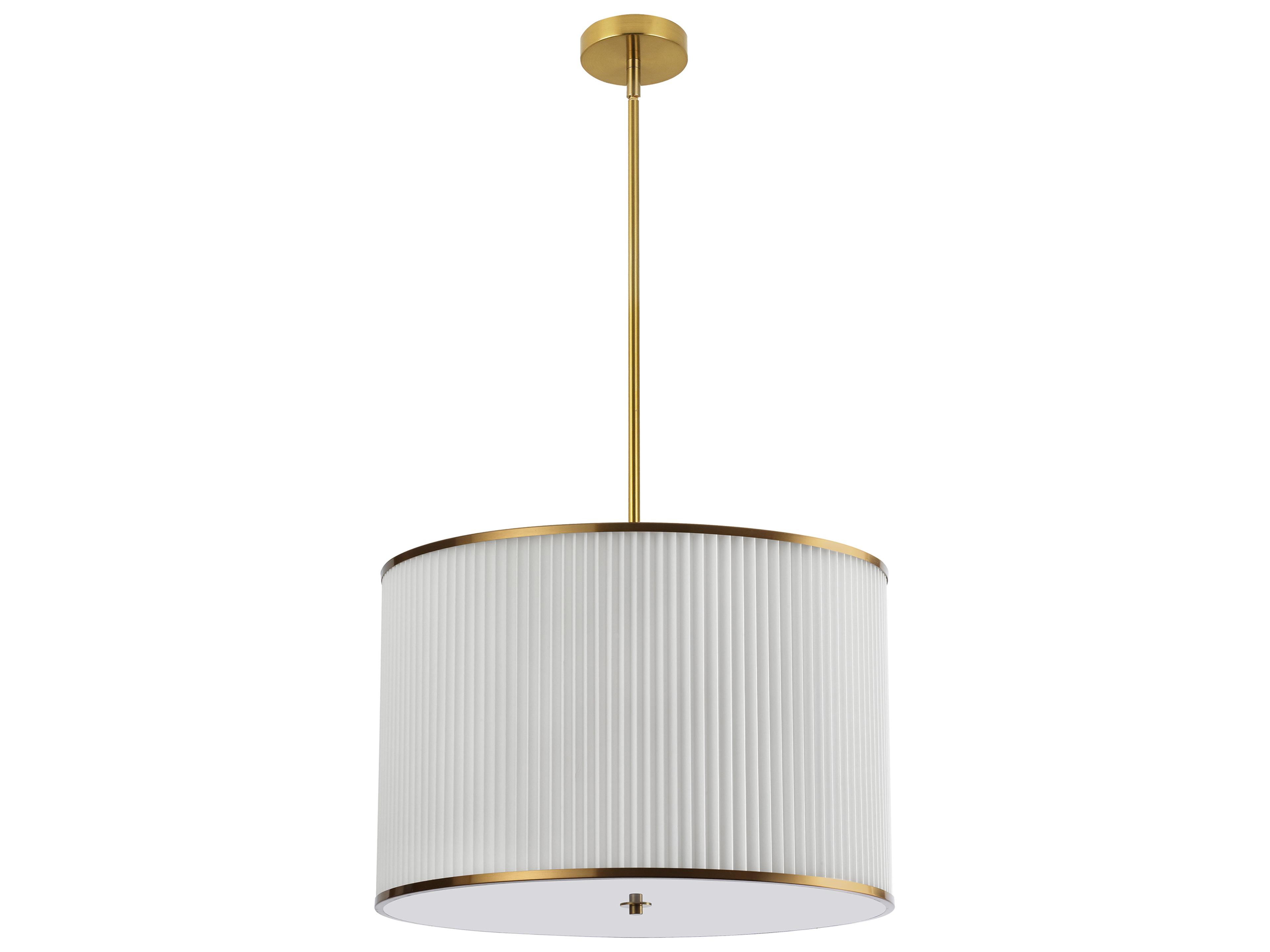 Prudy 4-Light Aged Brass Drum Pendant