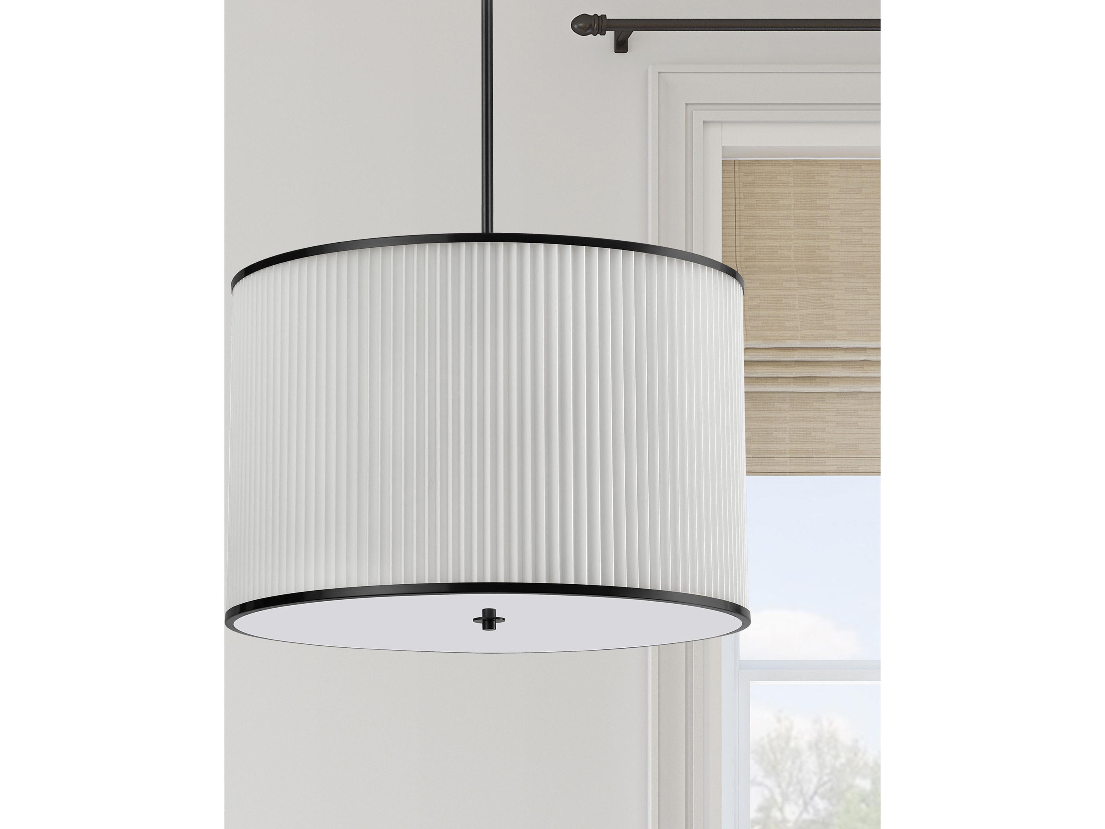 Dainolite Prudy 4-Light Matte Black Drum Pendant