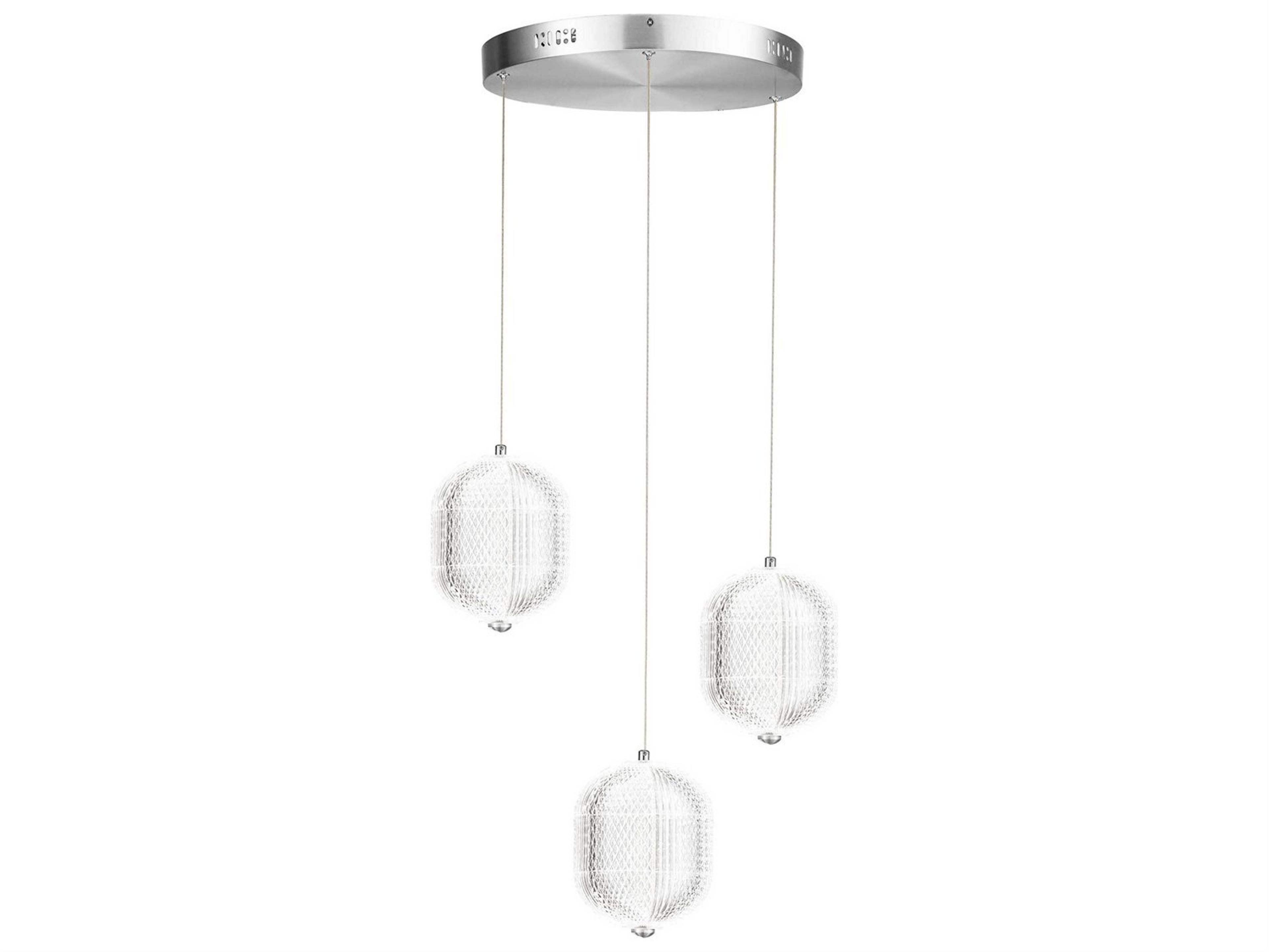Dainolite Peri 3-Light Polished Chrome Pendant