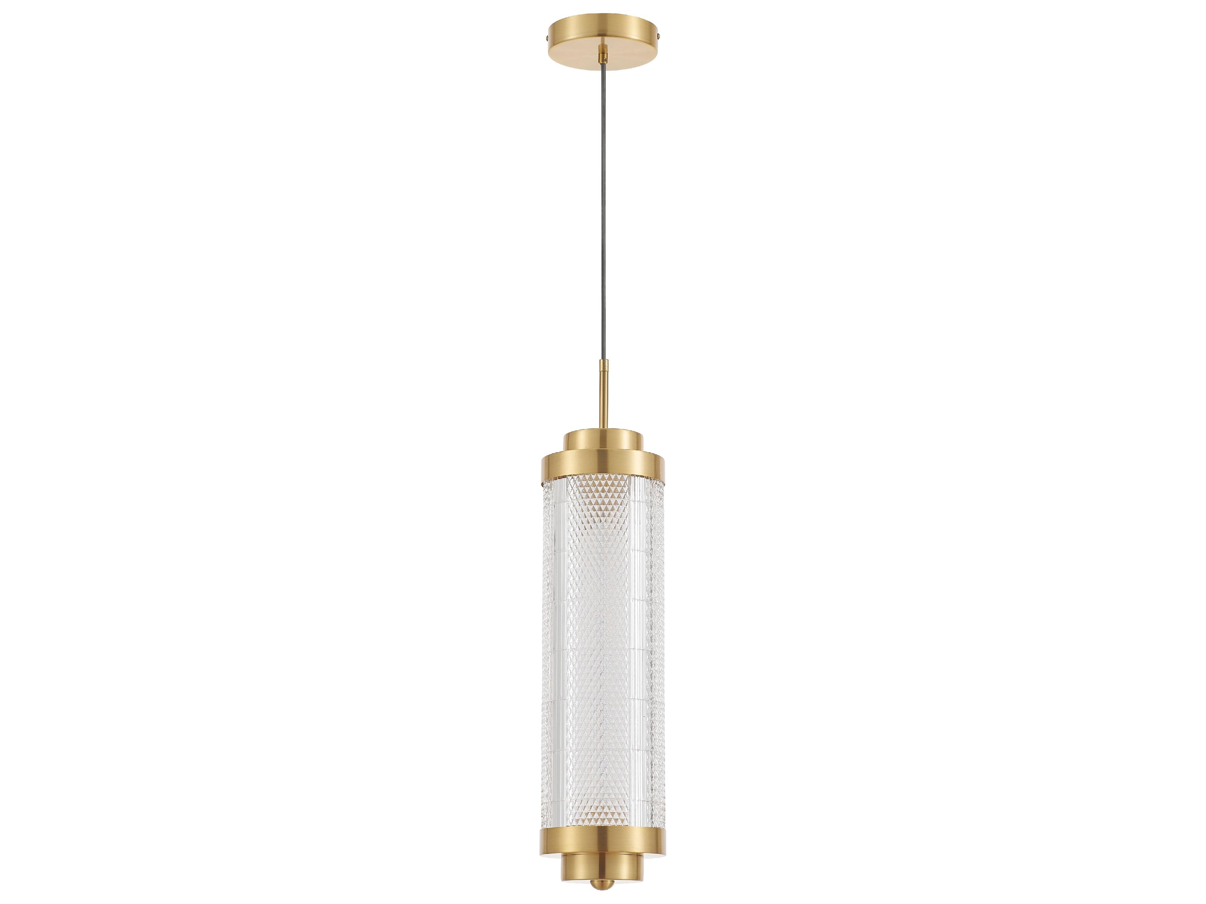 Peri 1-Light Aged Brass Cylinder Mini Pendant