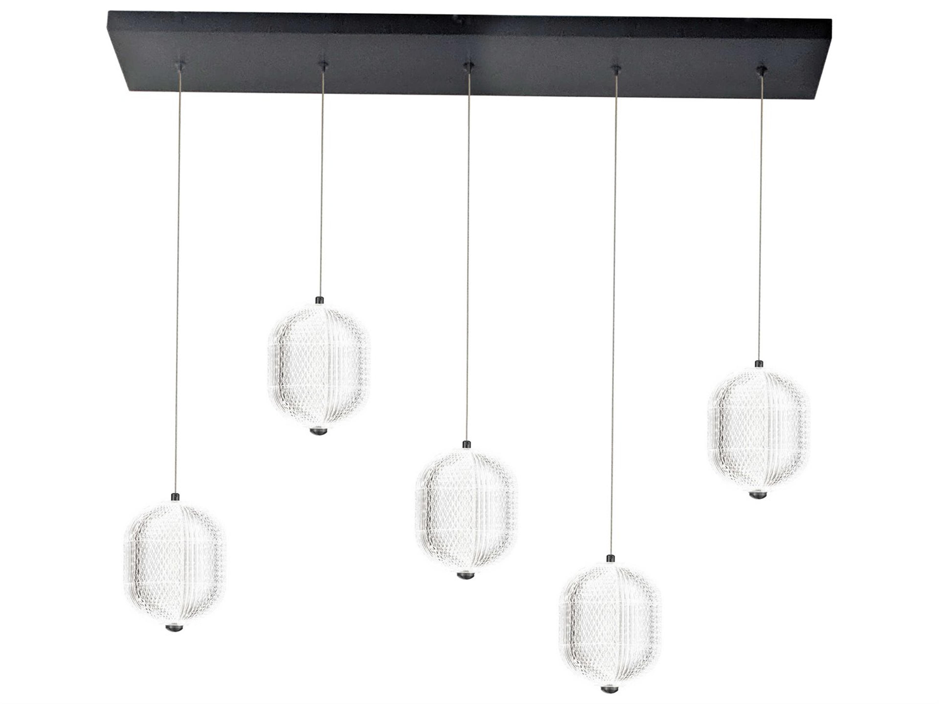 Dainolite Peri 5-Light Matte Black Island Pendant