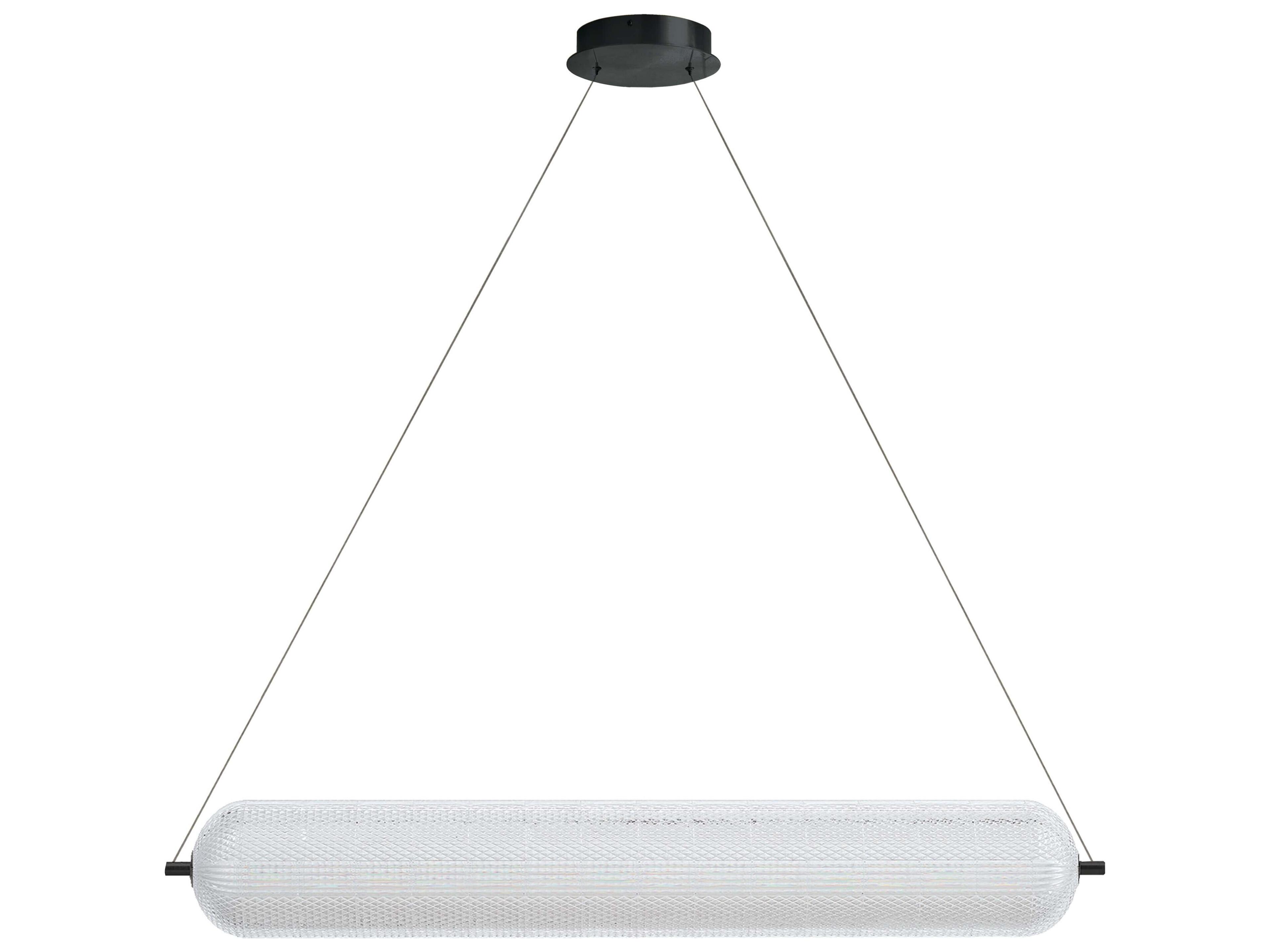 Peri 1-Light Matte Black Cylinder Linear Island Pendant