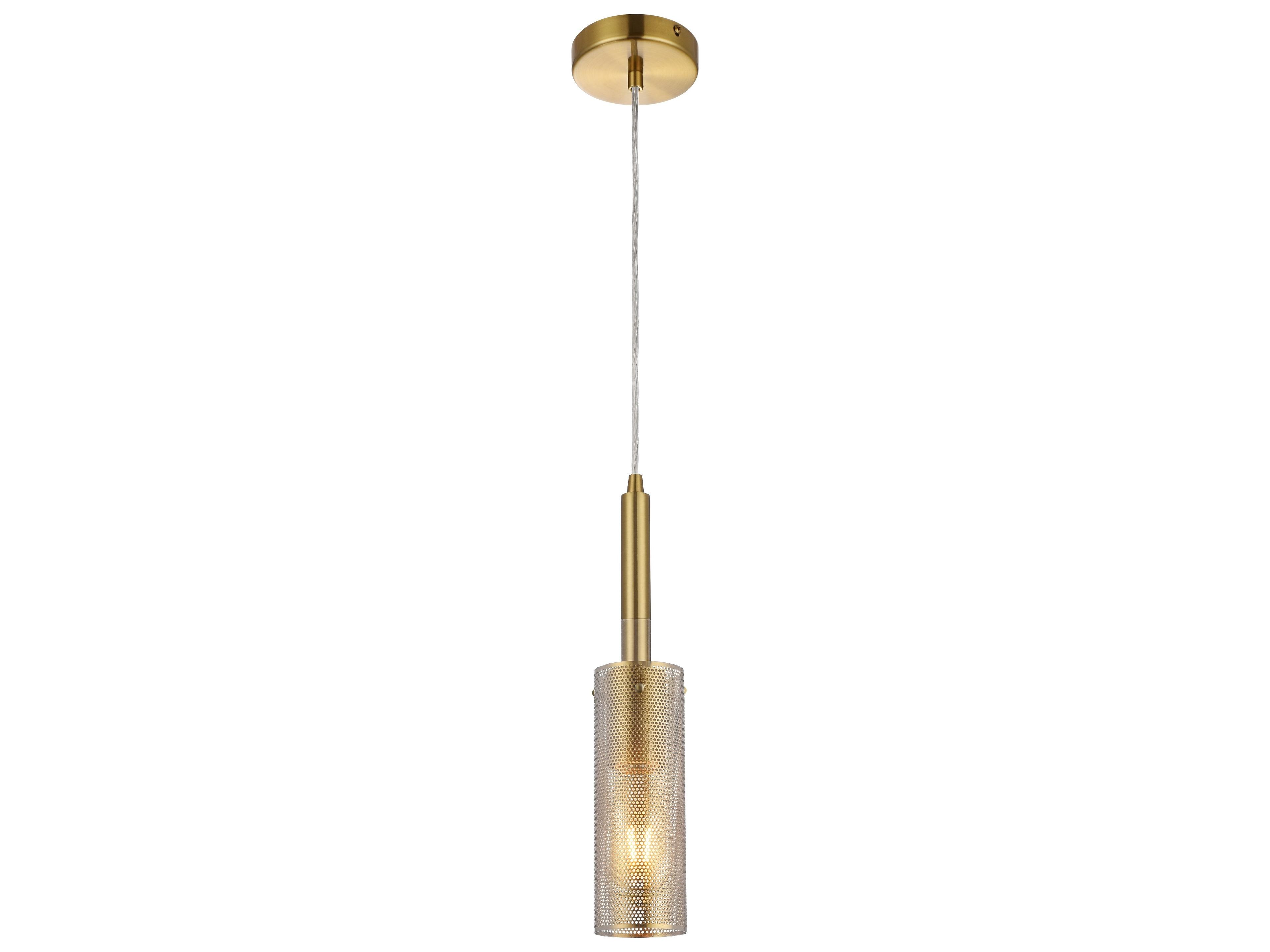 Percy 1-Light Aged Brass Cylinder Mini Pendant