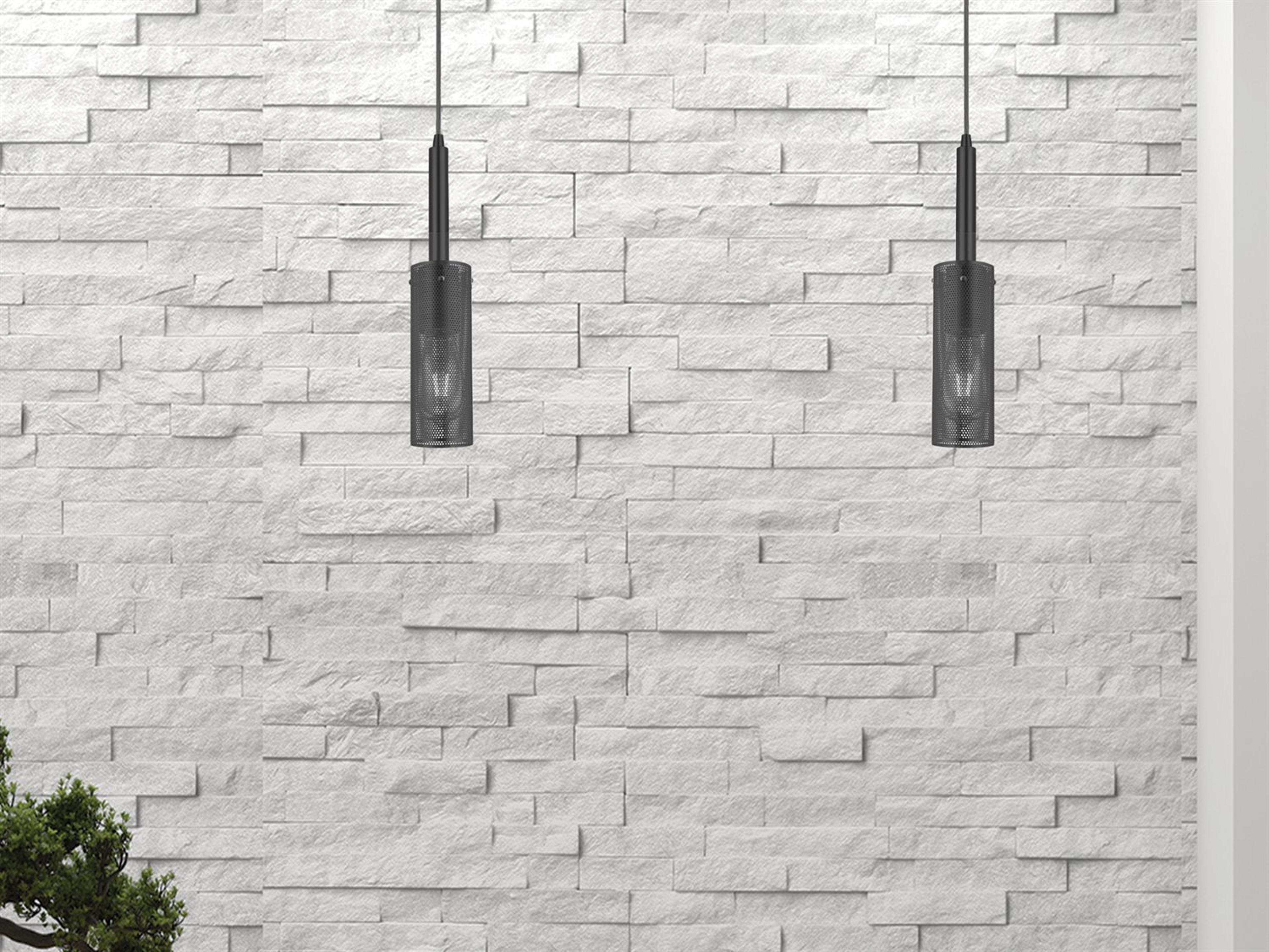 Dainolite Percy 1-Light Matte Black Cylinder Mini Pendant