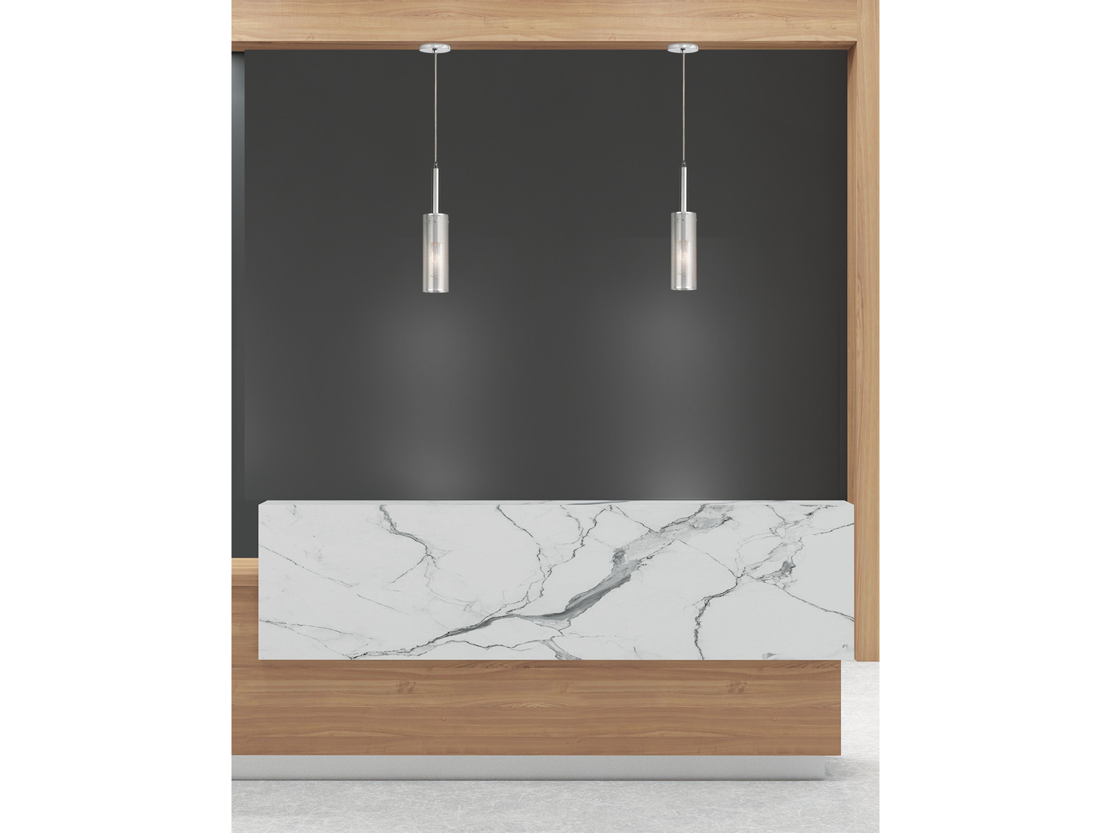 Dainolite Percy 1-Light Polished Chrome Cylinder Mini Pendant