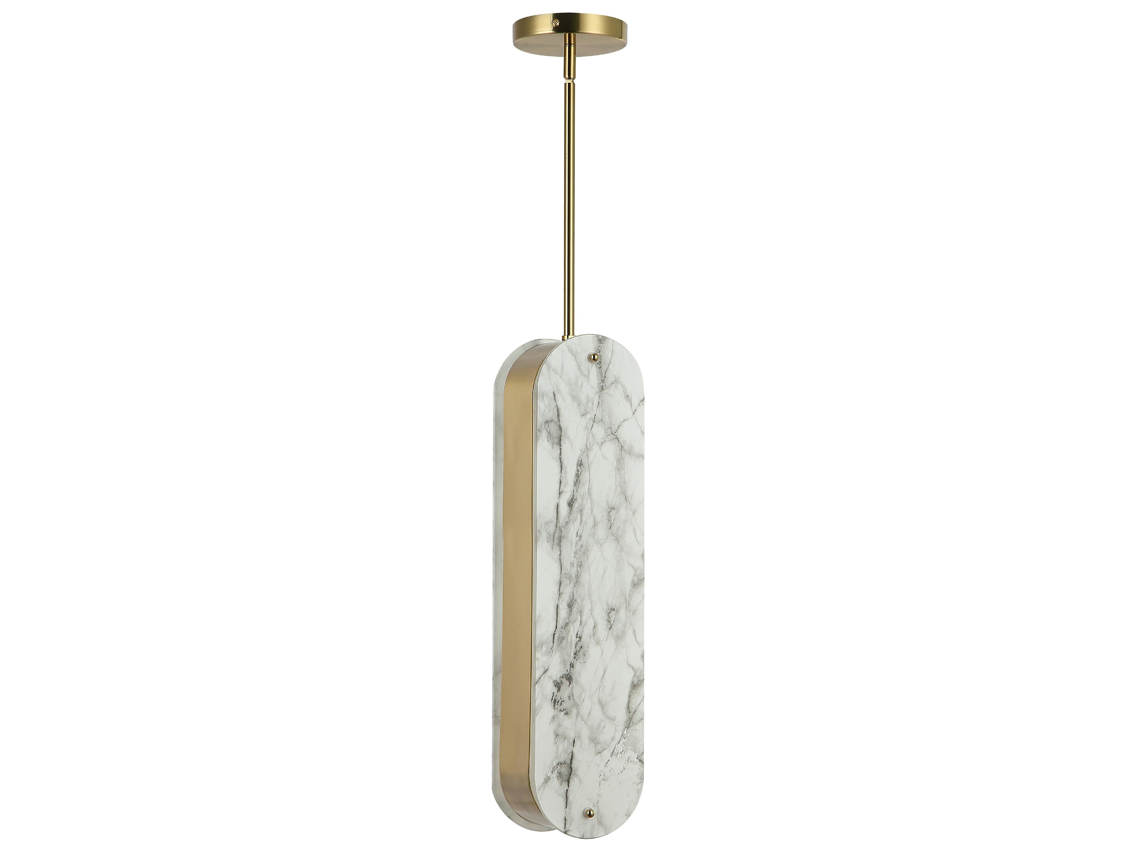 Pascal 1-Light Alabaster Aged Brass Mini Pendant
