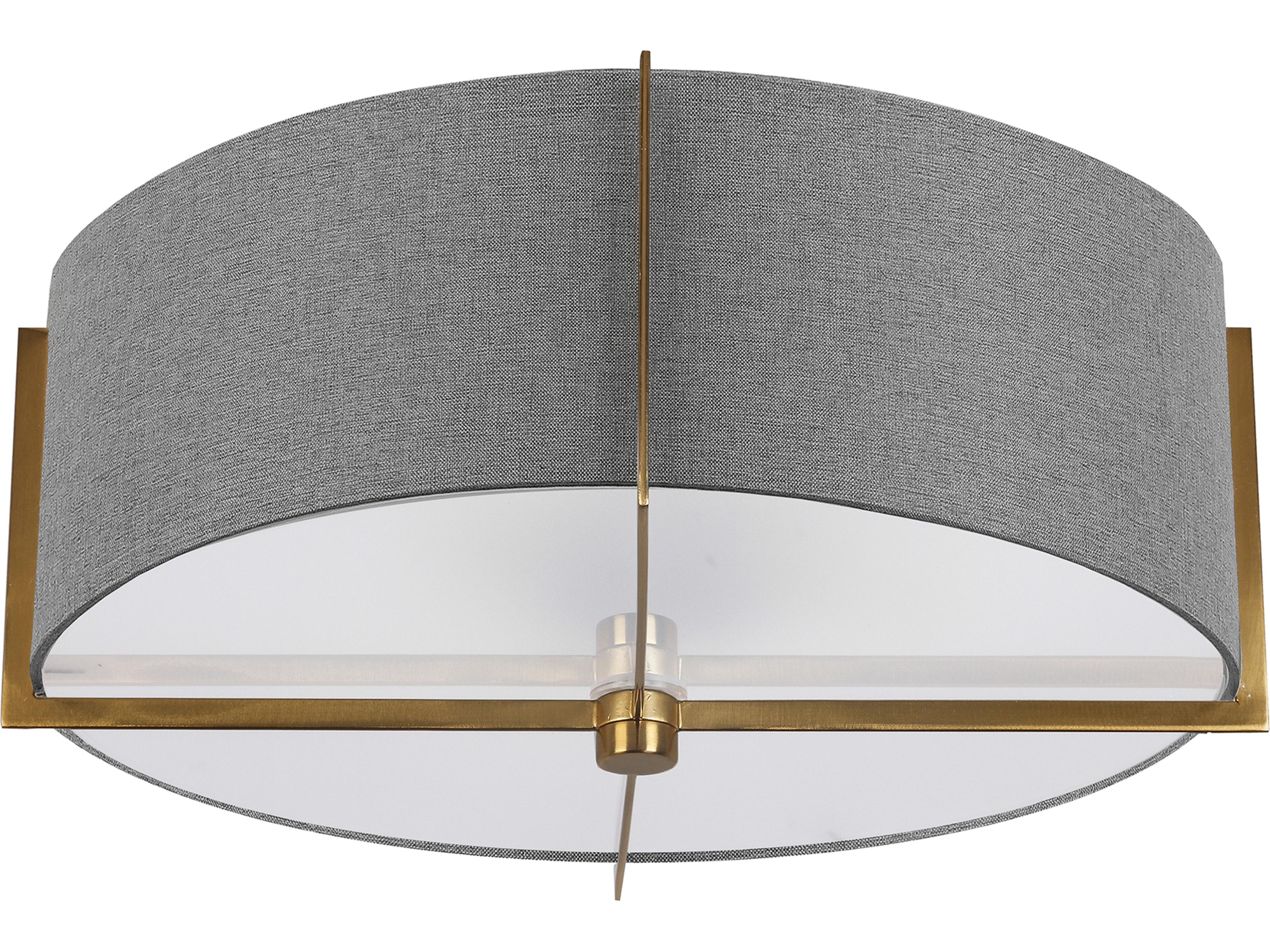 Preston Semi-Flush Mount Ceiling Light Aged Brass