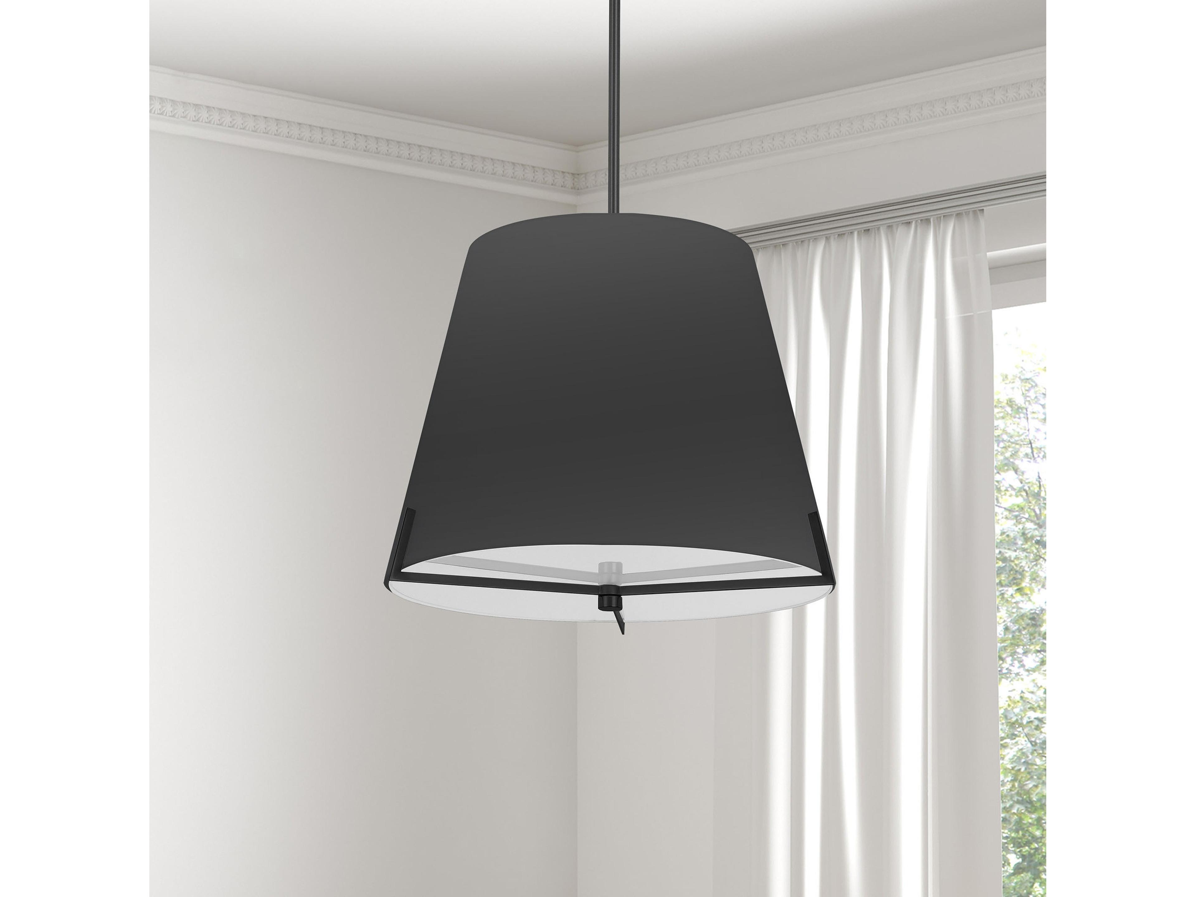 Dainolite Preston 4-Light Black Matte Drum Pendant