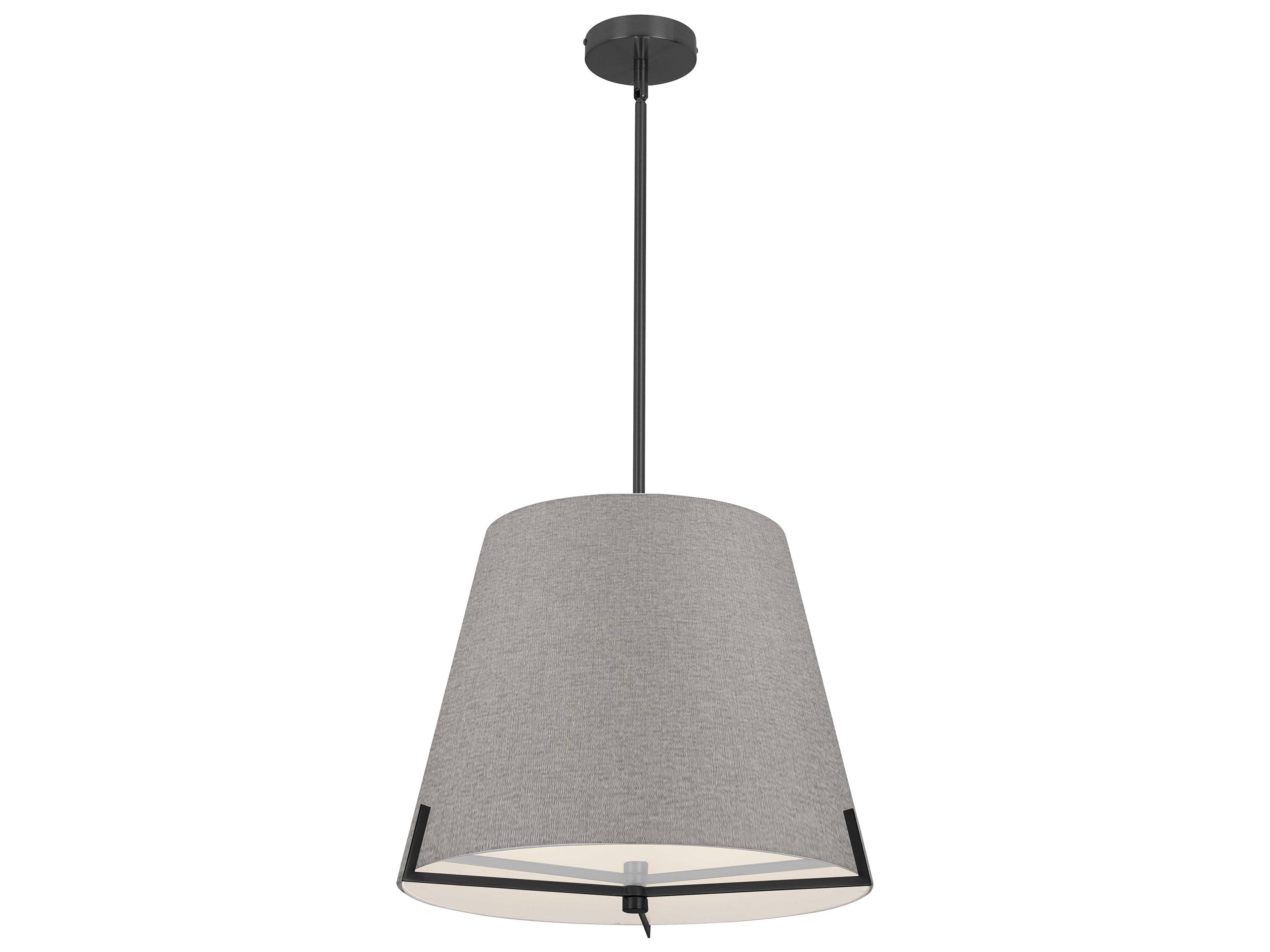 Dainolite Preston 4-Light Grey Matte Black Drum Pendant