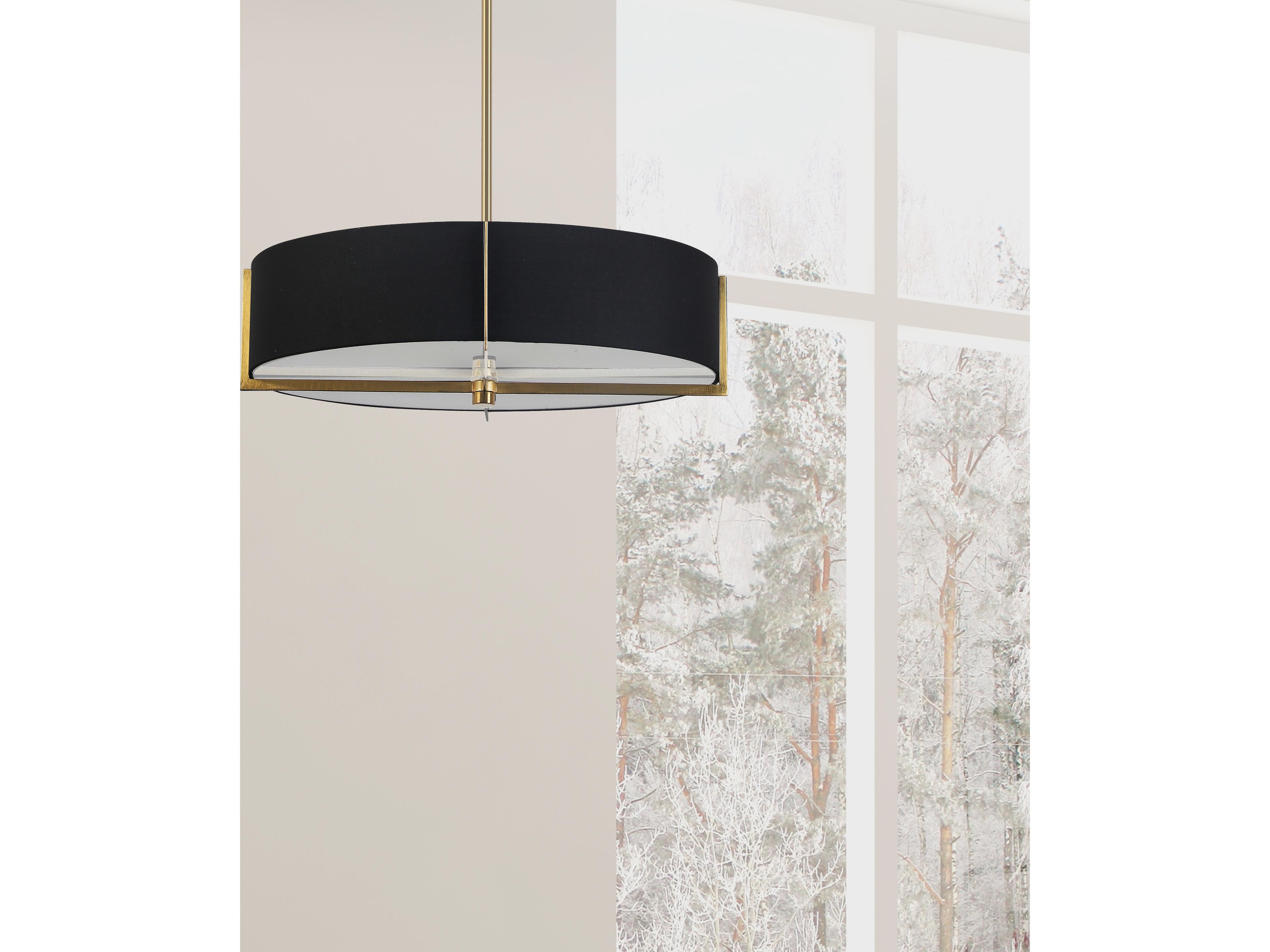 Dainolite Preston 4-Light Black Aged Brass Round Pendant