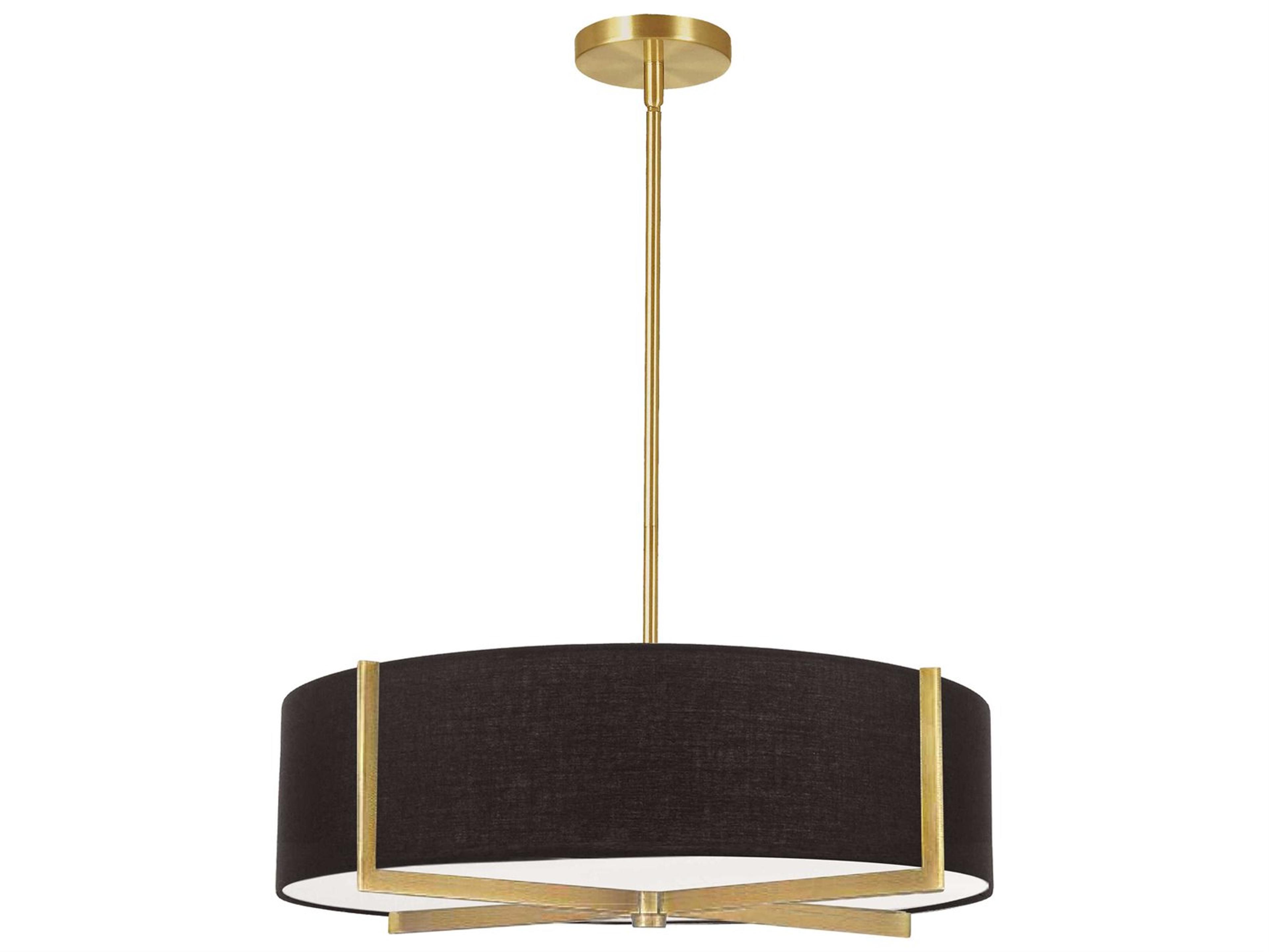 Dainolite Preston 4-Light Black Aged Brass Round Pendant