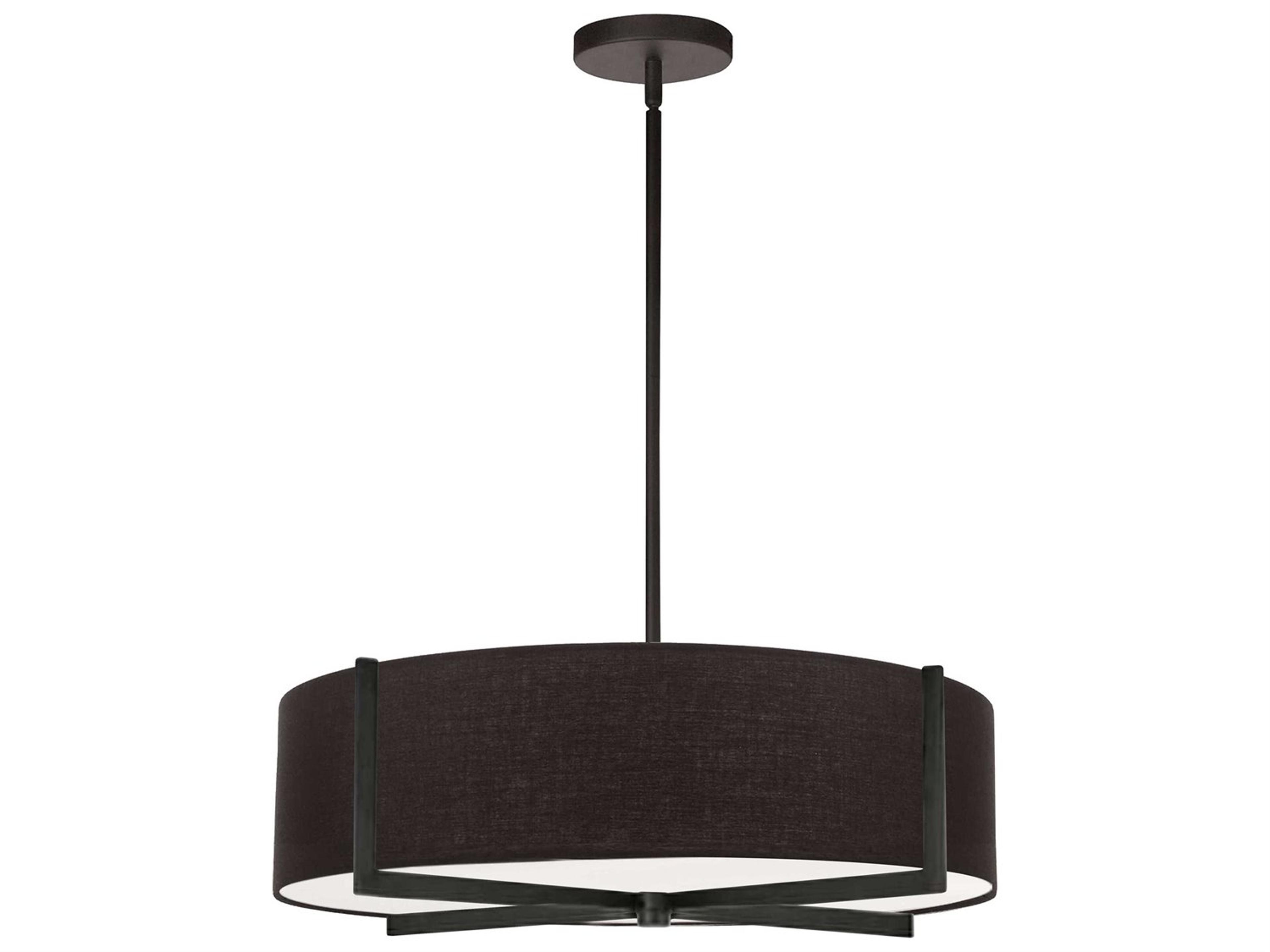 Dainolite Preston 4-Light Matte Black Round Pendant