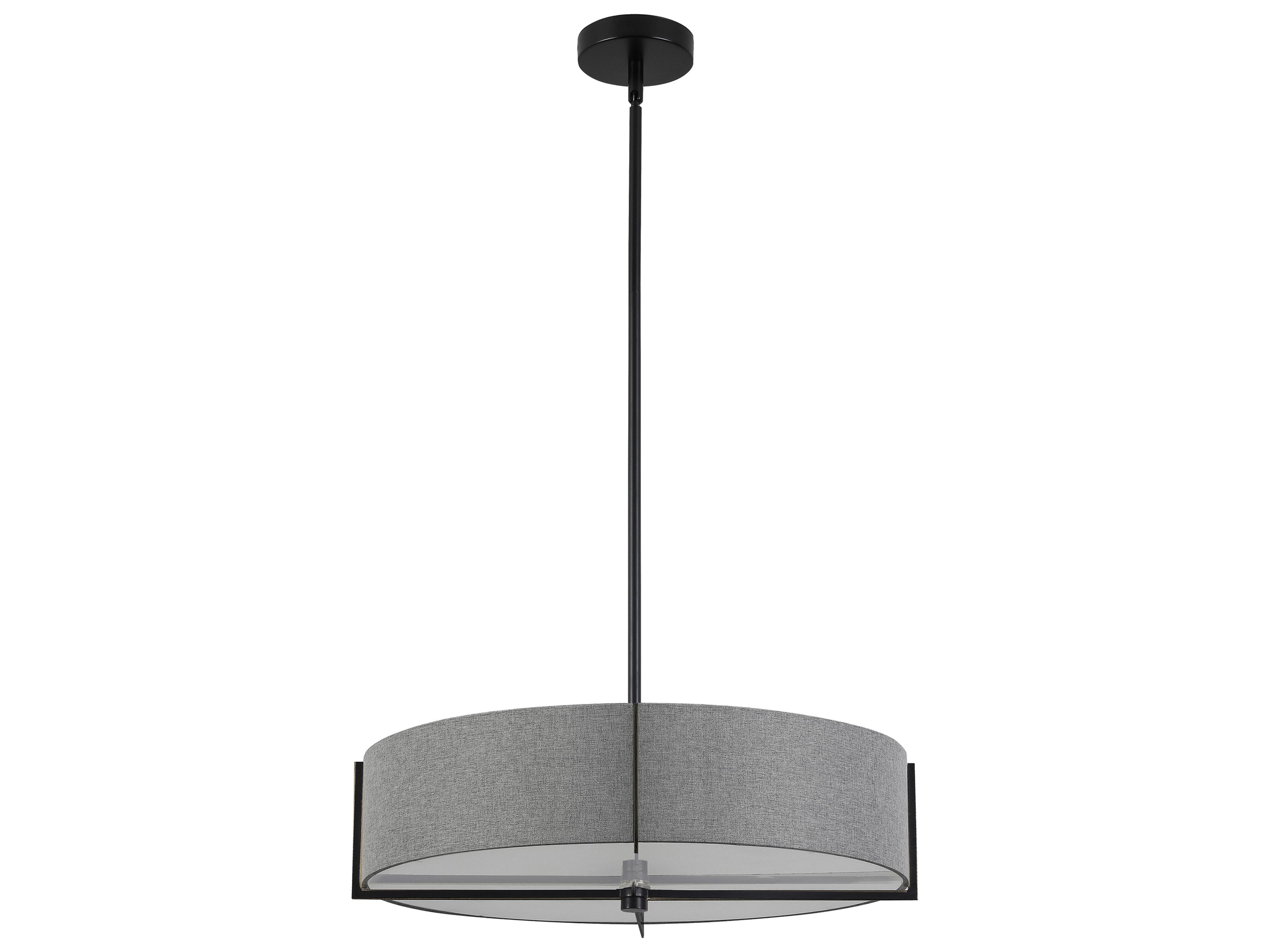 Preston 4-Light Grey Matte Black Round Pendant