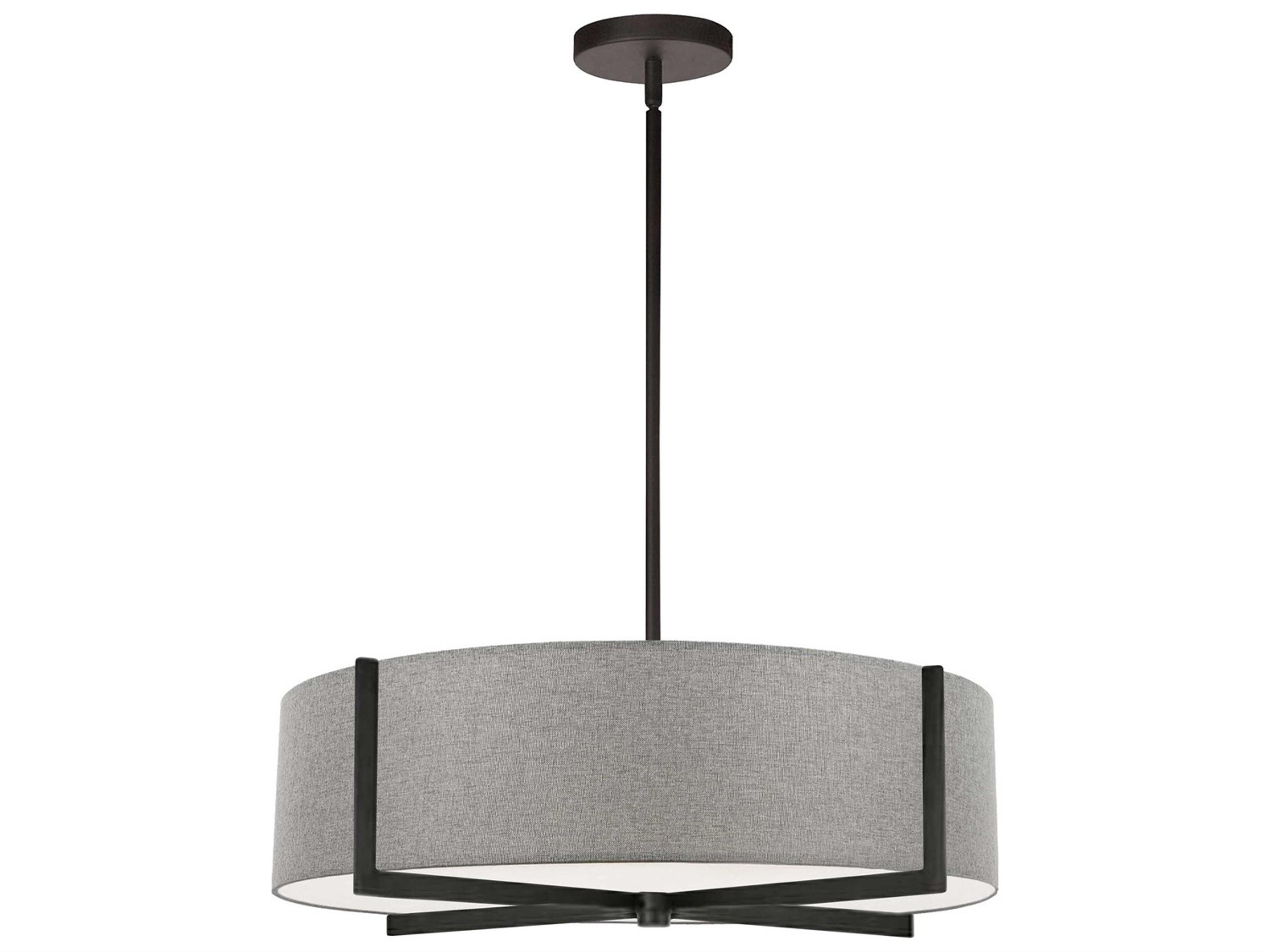 Dainolite Preston 4-Light Grey Matte Black Round Pendant