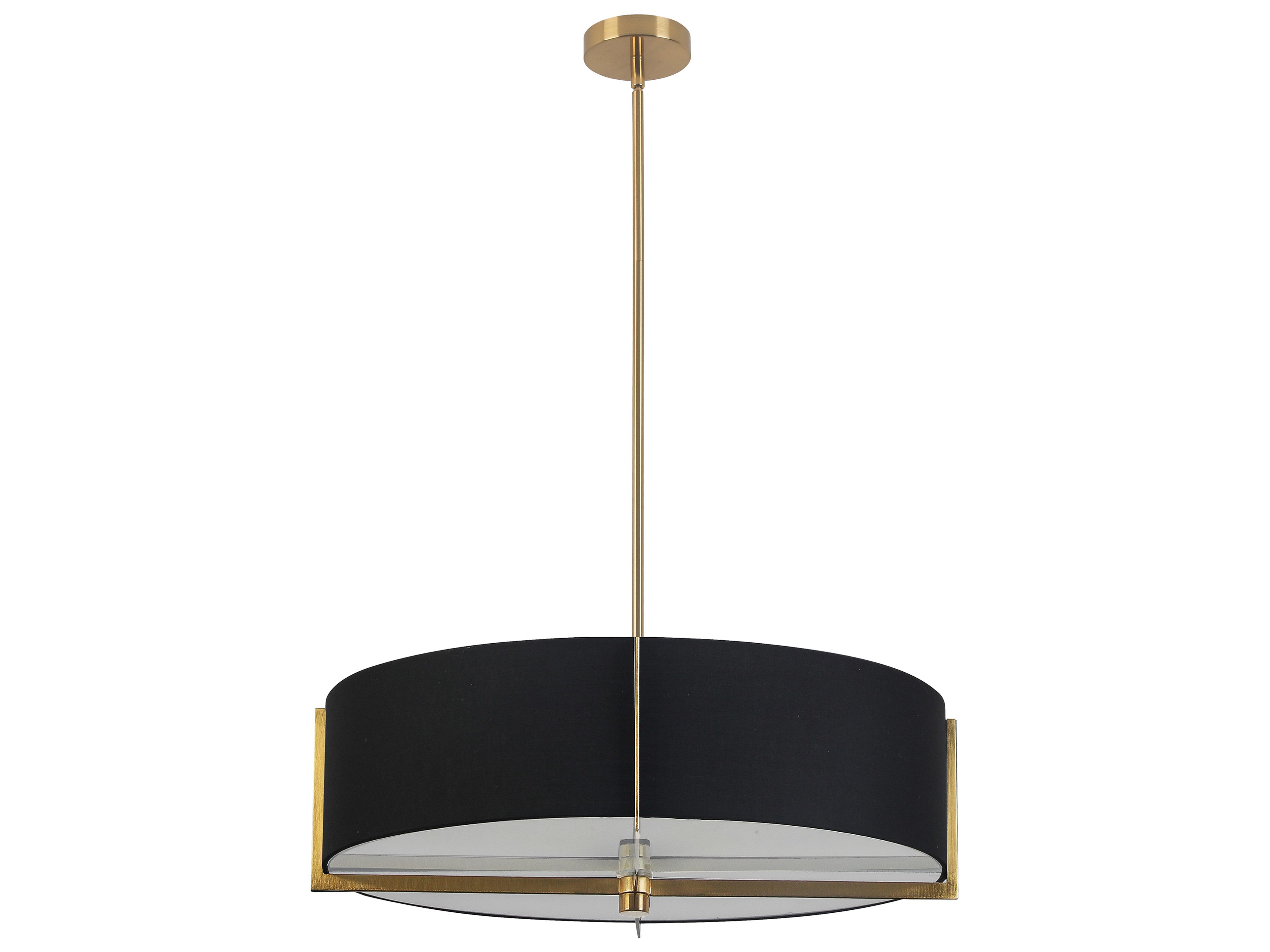 Preston 4-Light Black Aged Brass Round Pendant