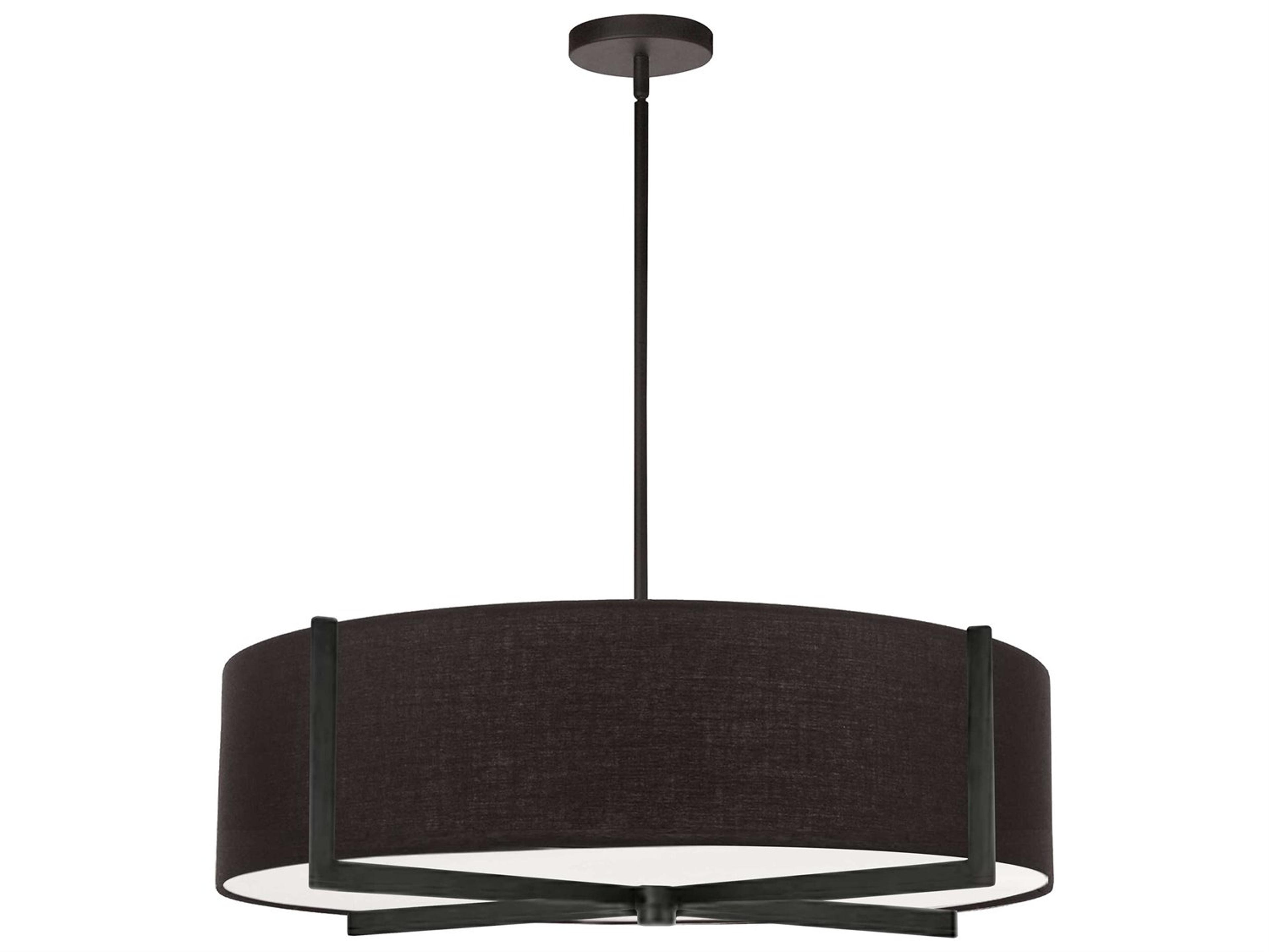 Dainolite Preston 4-Light Matte Black Round Pendant