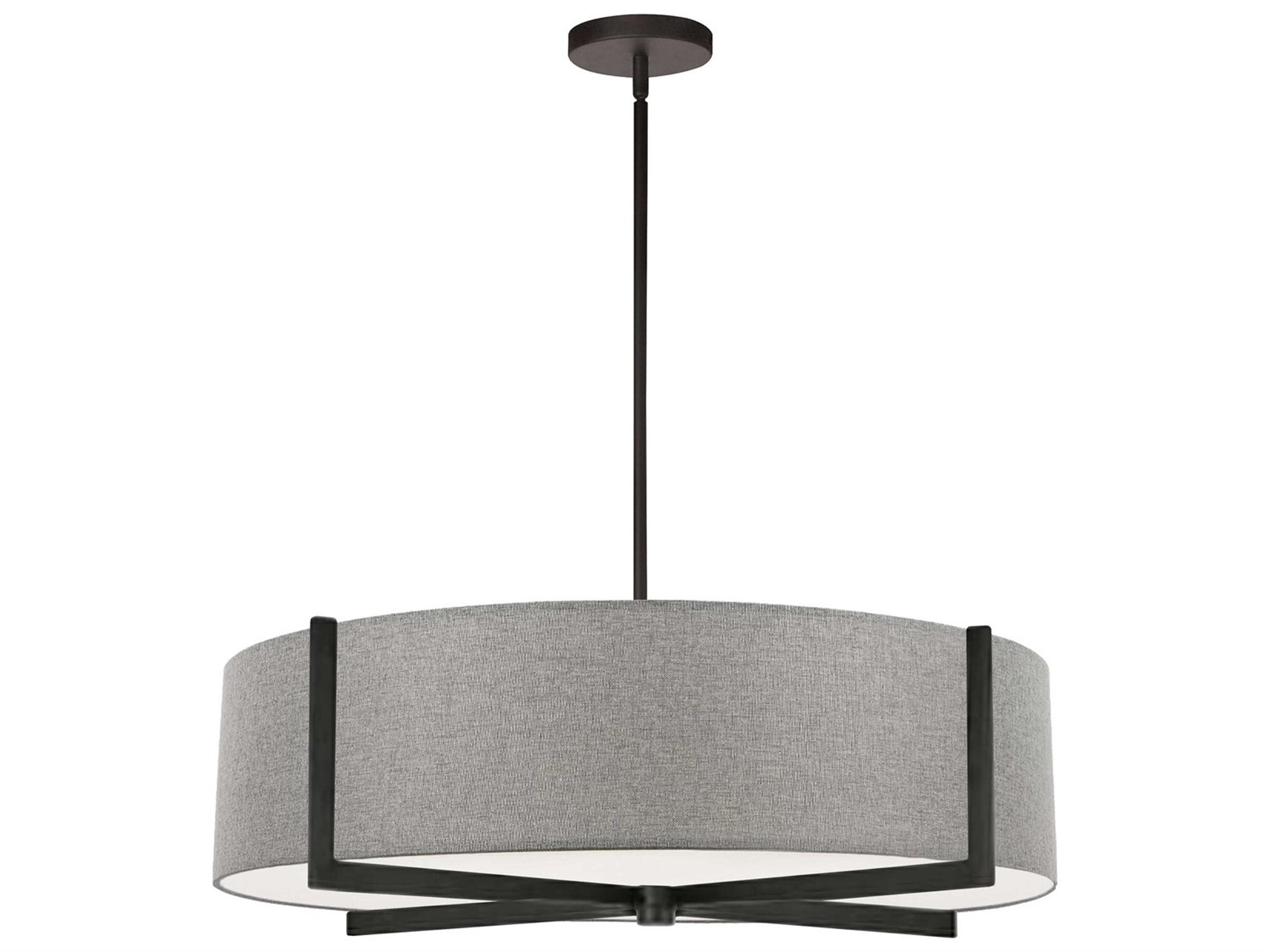 Dainolite Preston 4-Light Grey Matte Black Round Pendant