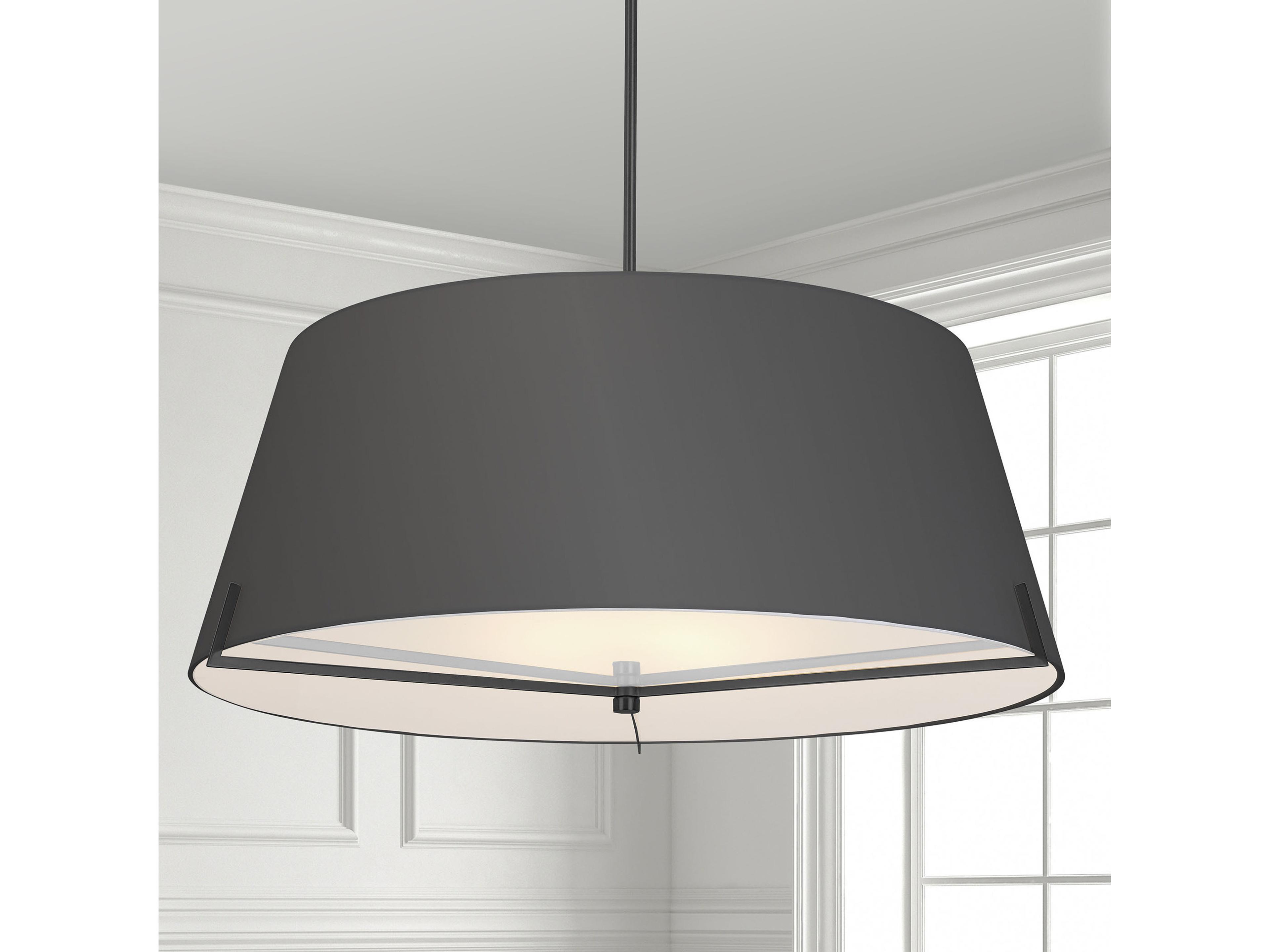 Dainolite Preston 4-Light Black Matte Drum Pendant