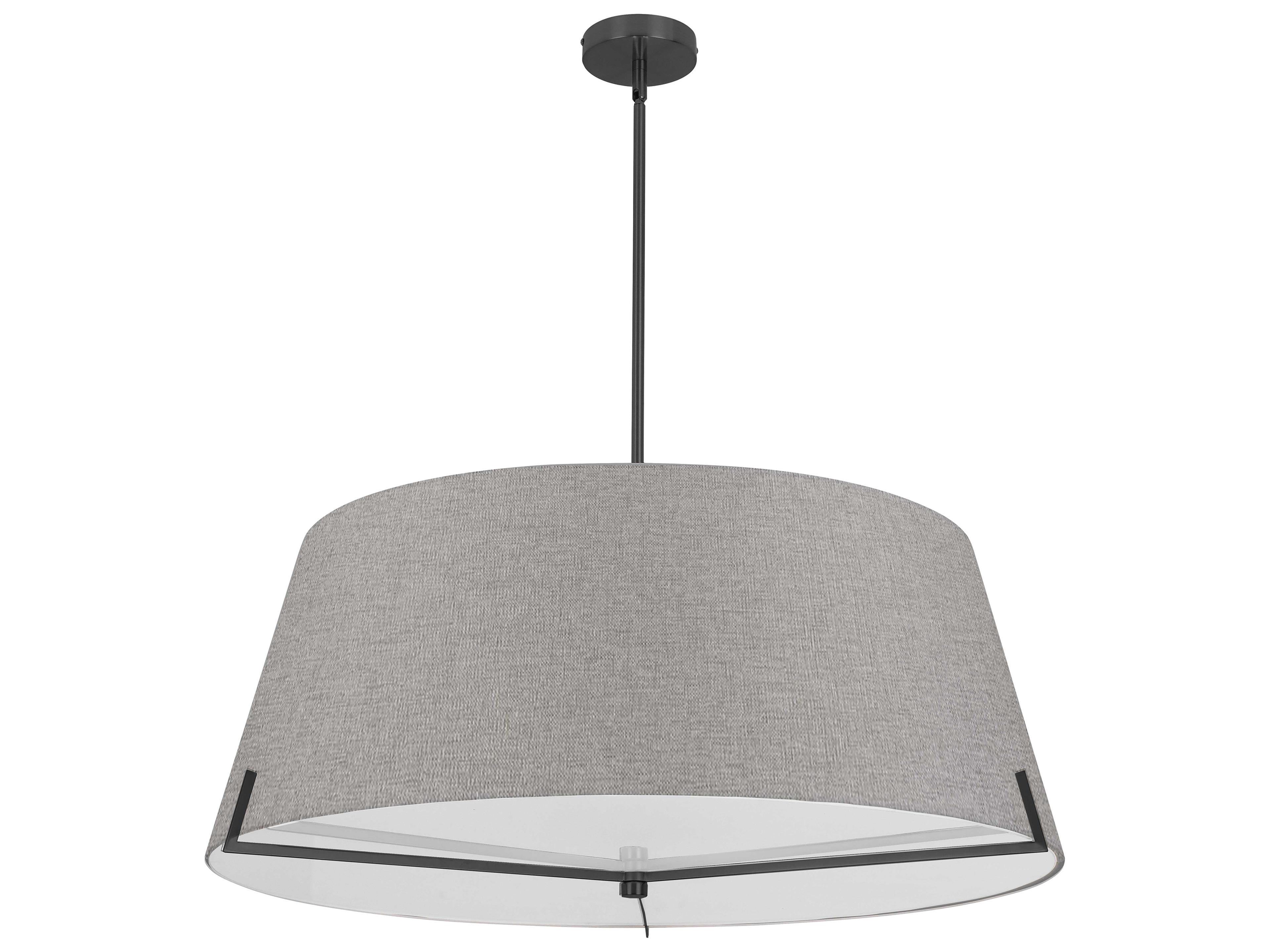 Preston 4-Light Matte Black Gray Drum Pendant