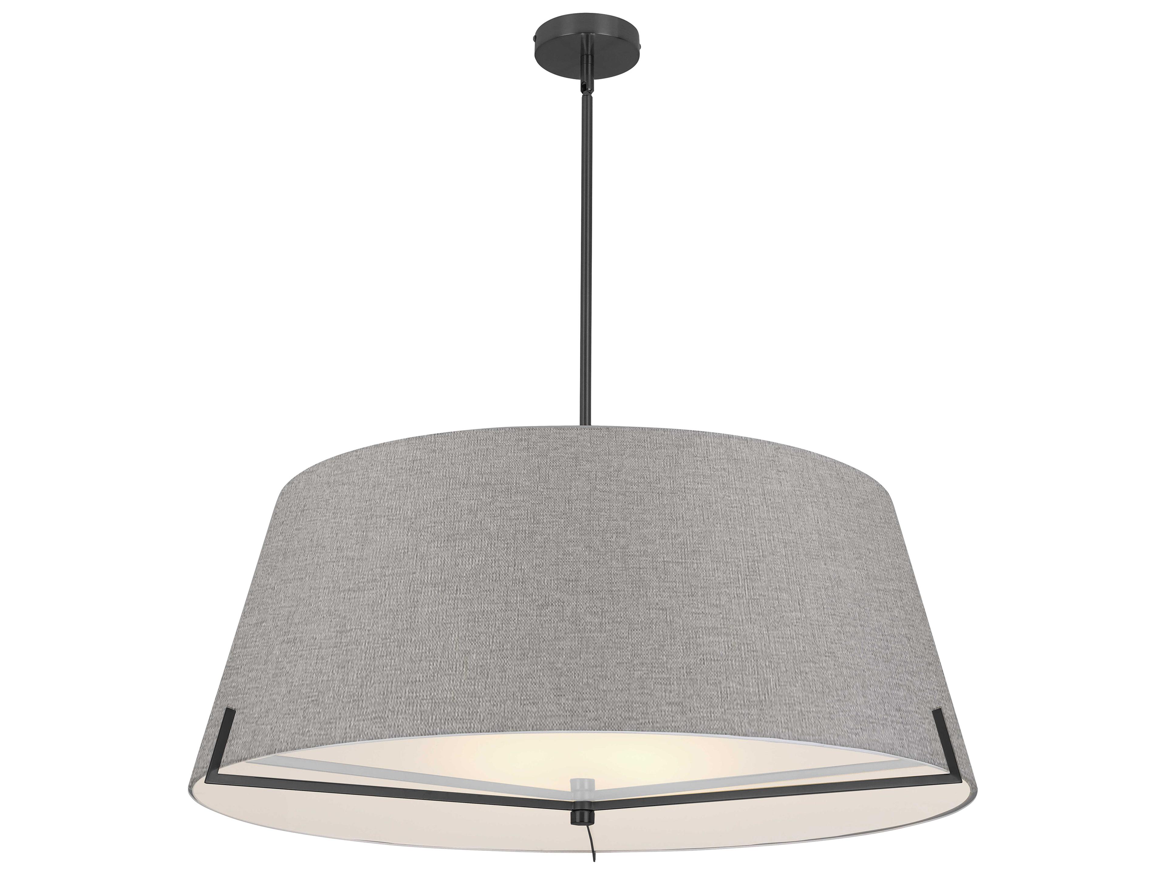 Dainolite Preston 4-Light Matte Black Gray Drum Pendant