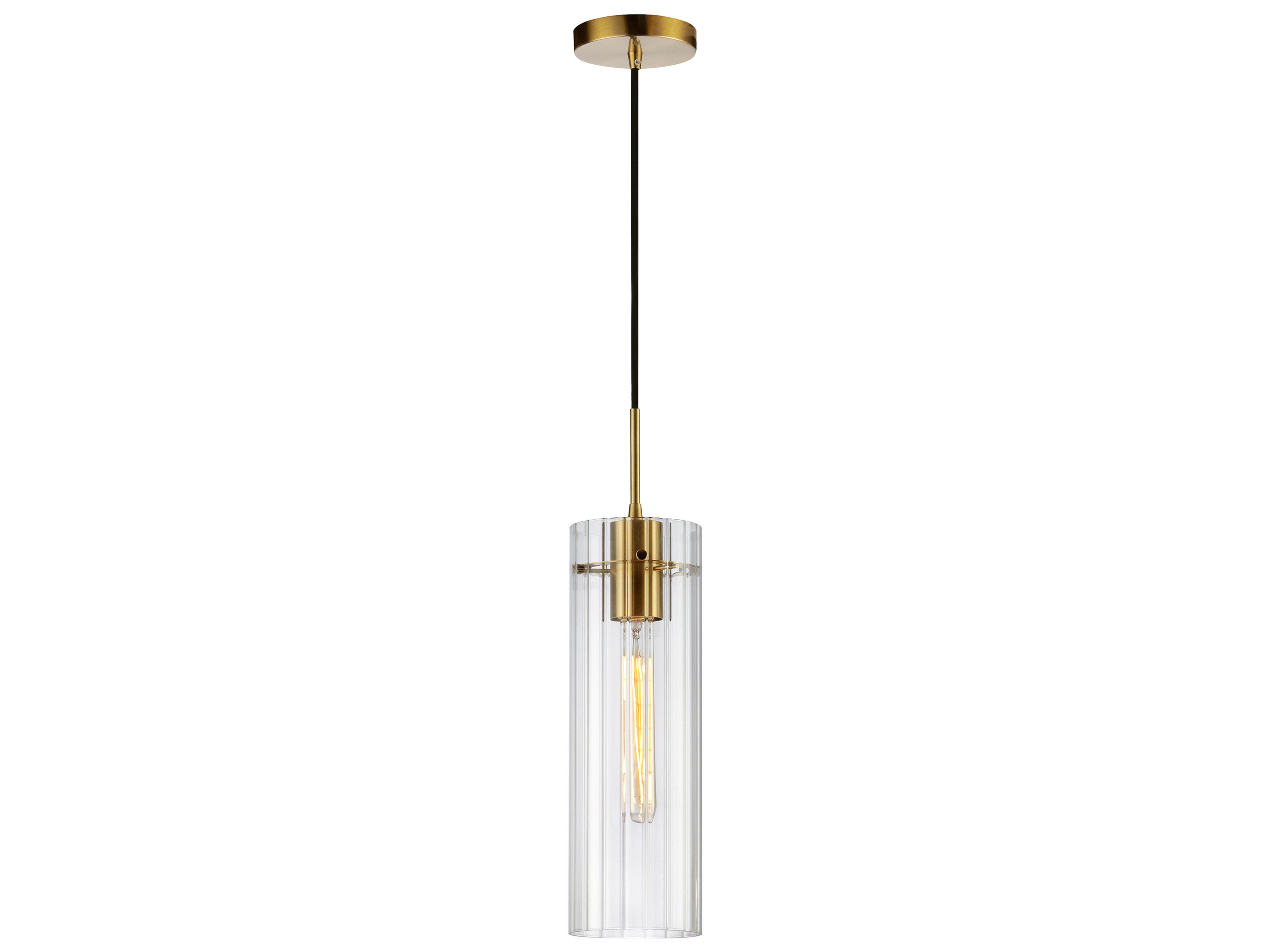 Patia 1-Light Aged Brass Cylinder Mini Pendant