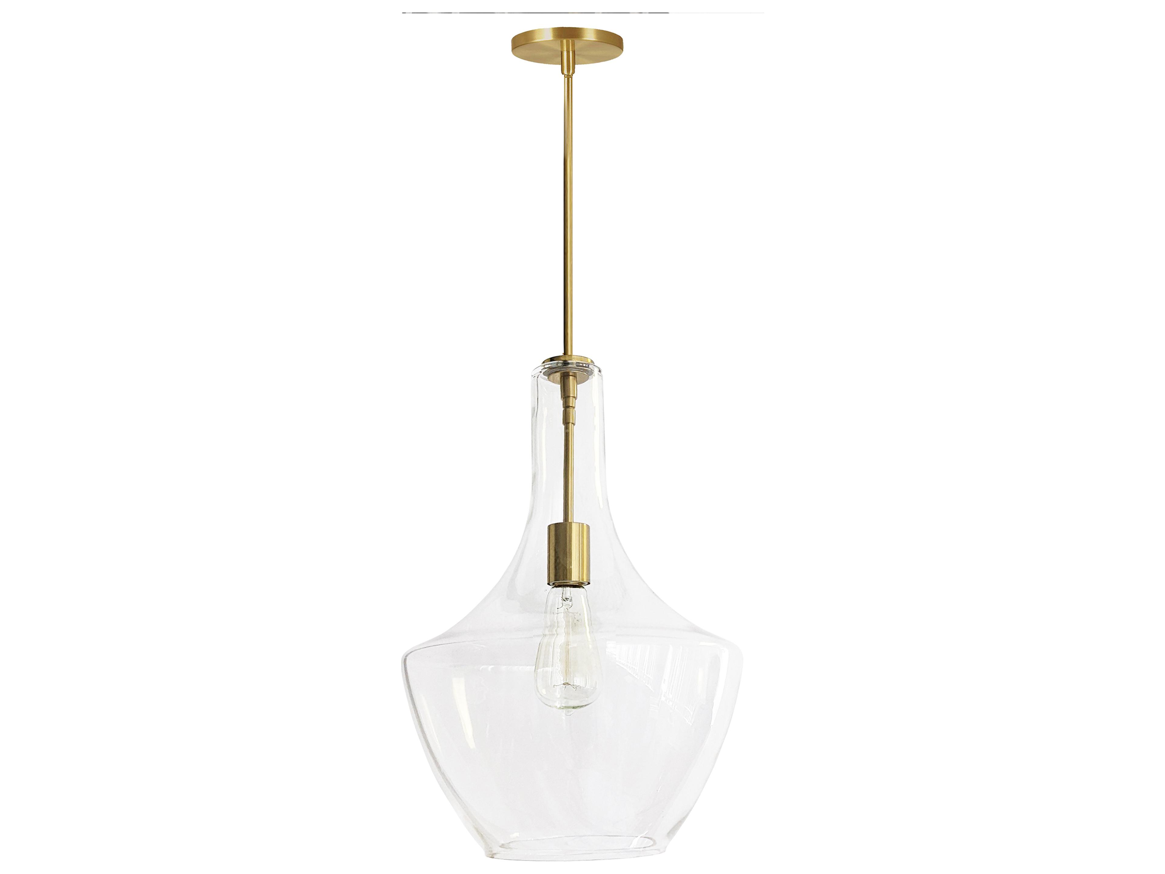 Petalite 1-Light Aged Brass Pendant
