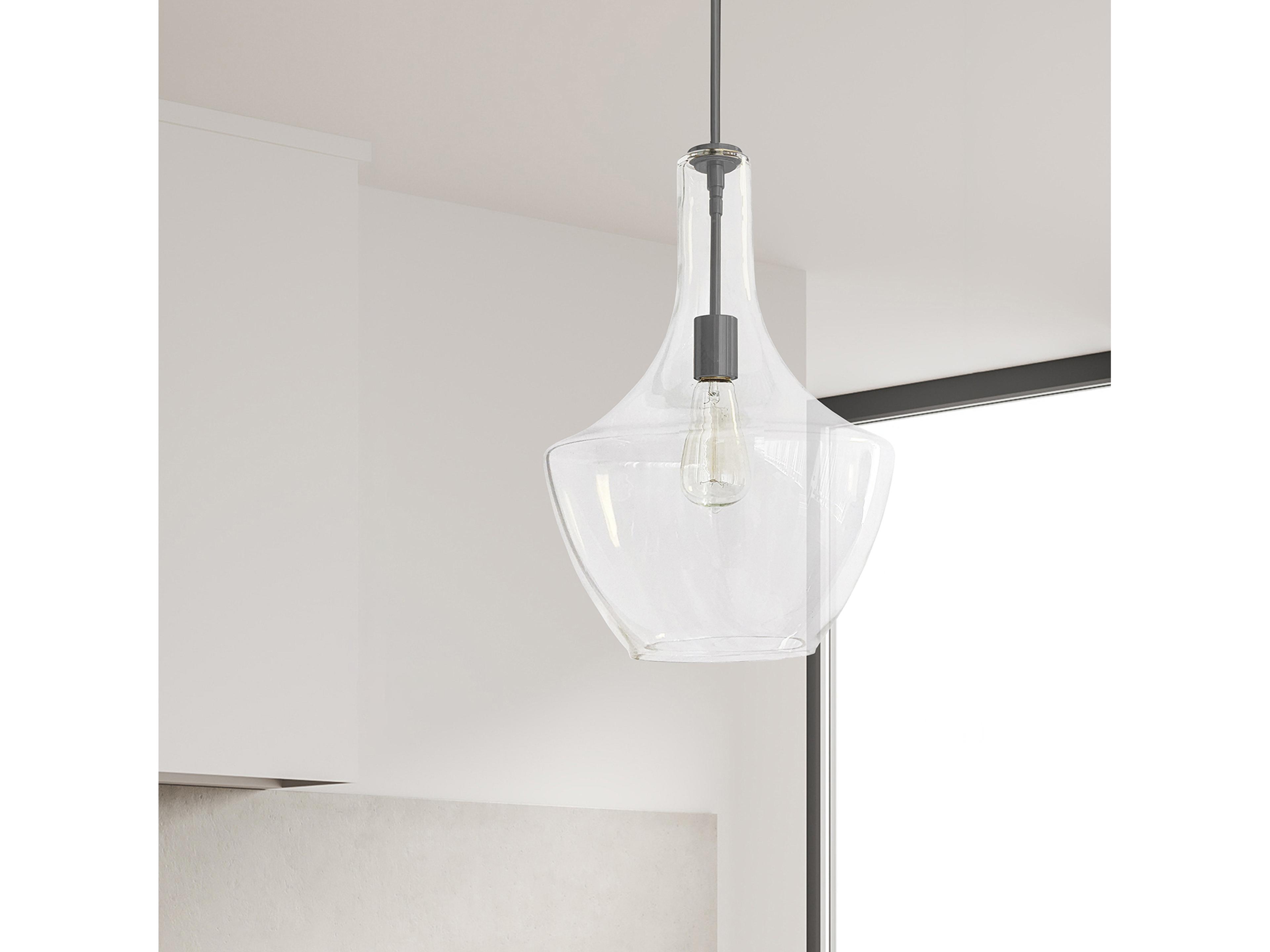 Dainolite Petalite 1-Light Matte Black Pendant