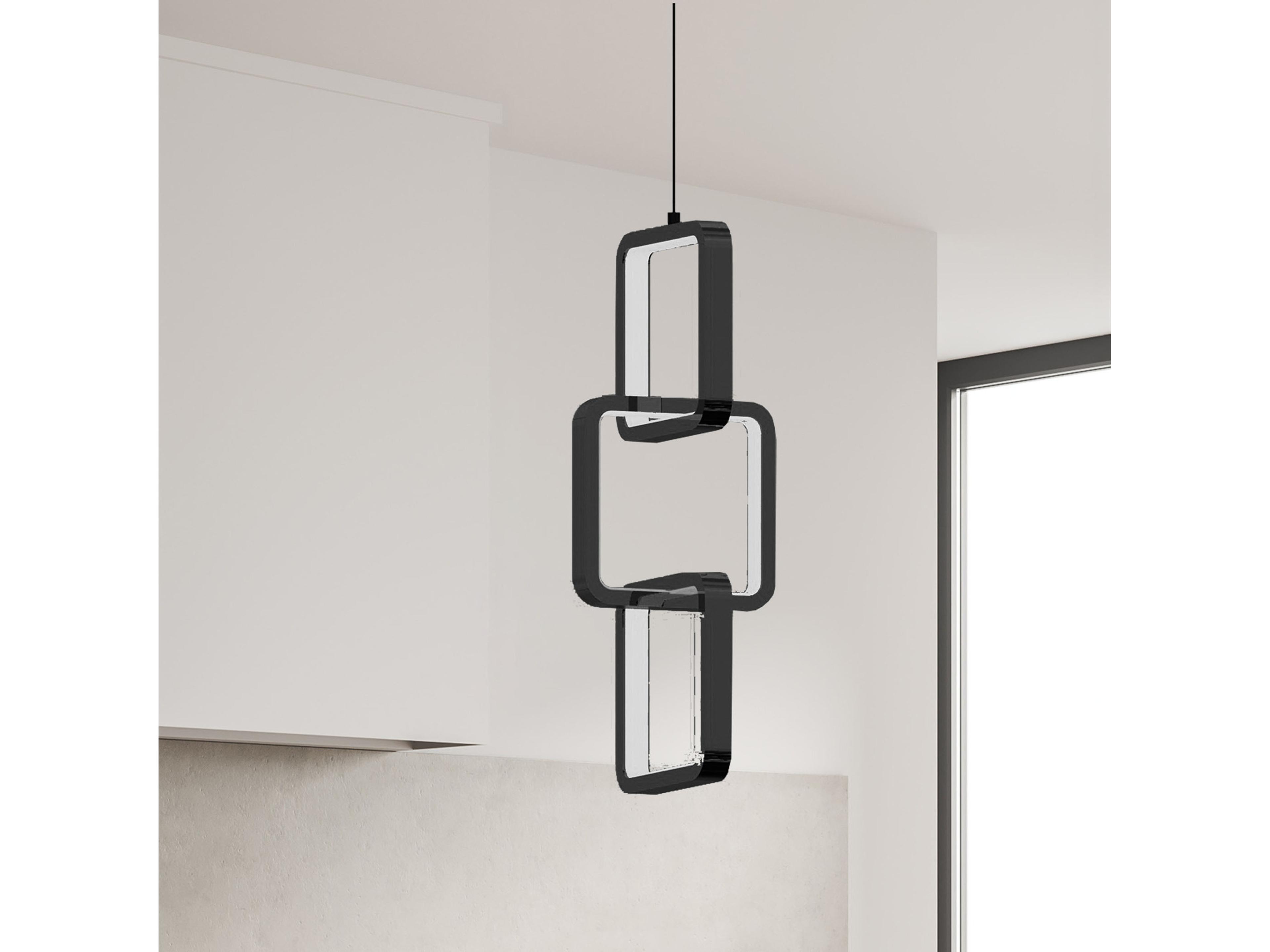 Dainolite Patsy 1-Light Matte Black White Geometric Mini Pendant