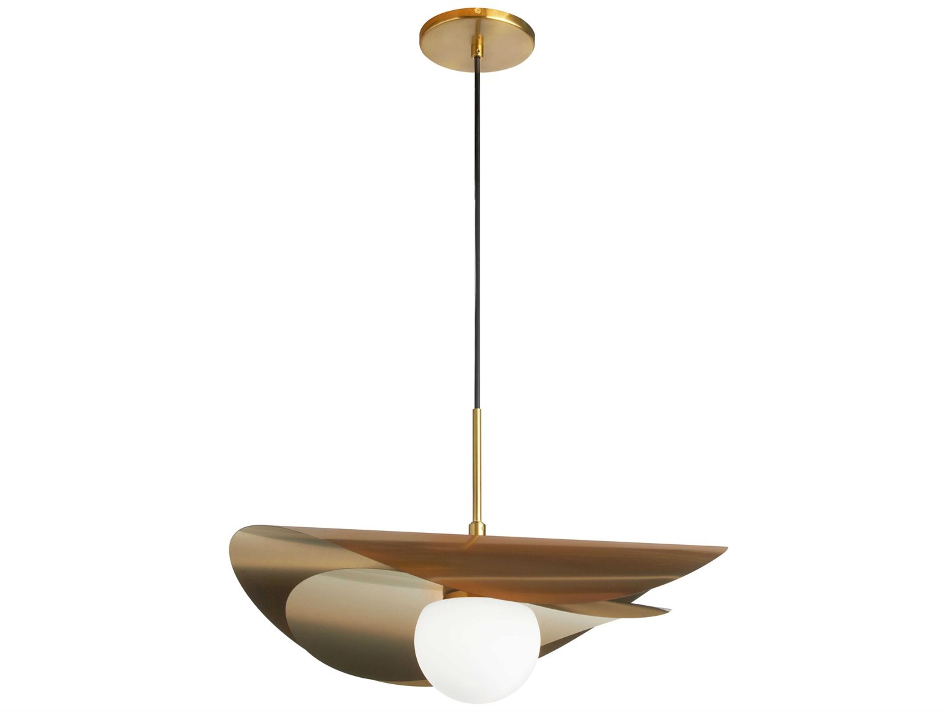 Paven LED Pendant in Aged Brass Contemporary