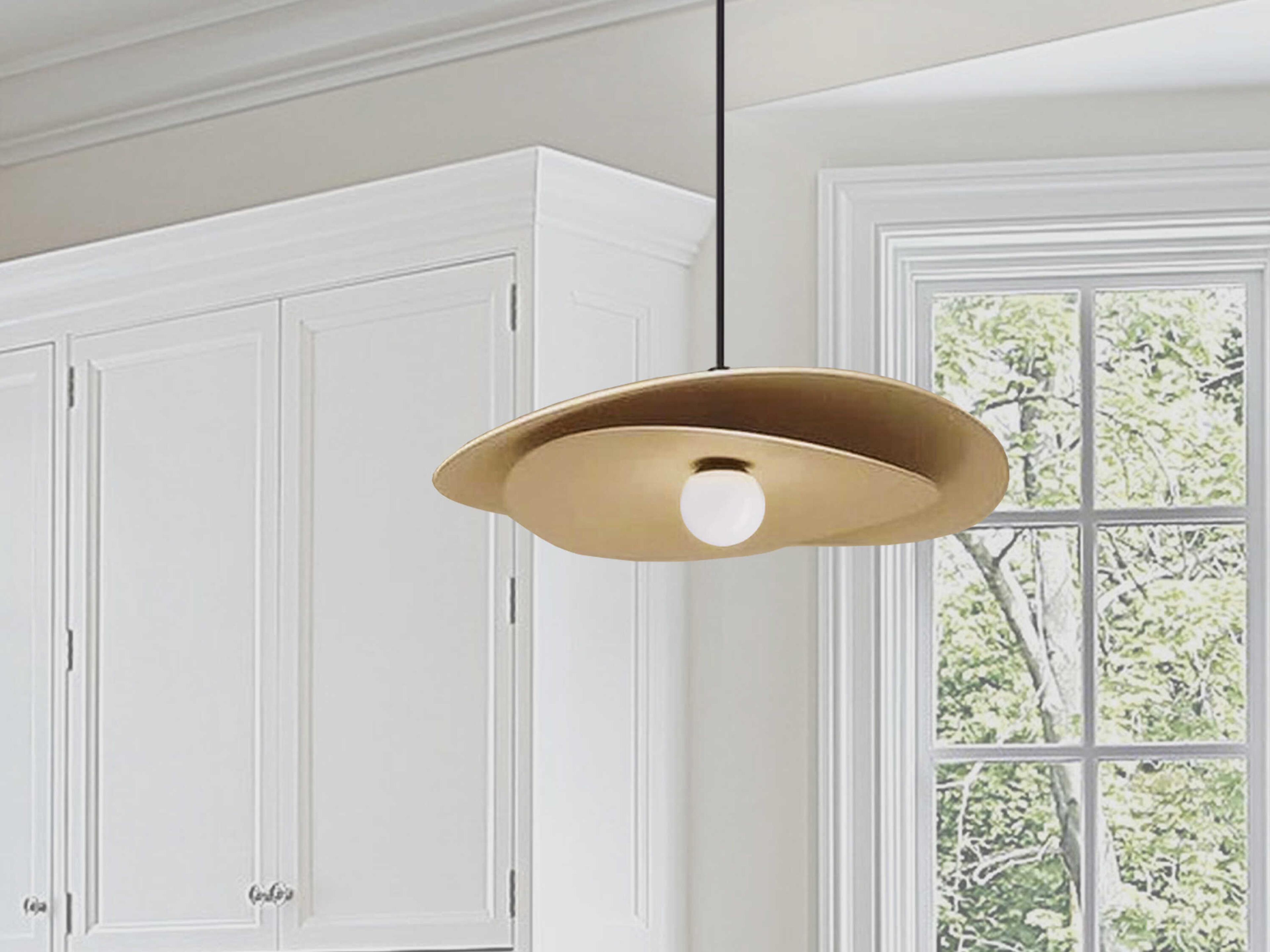 Dainolite Paven 1-Light Aged Brass Pendant