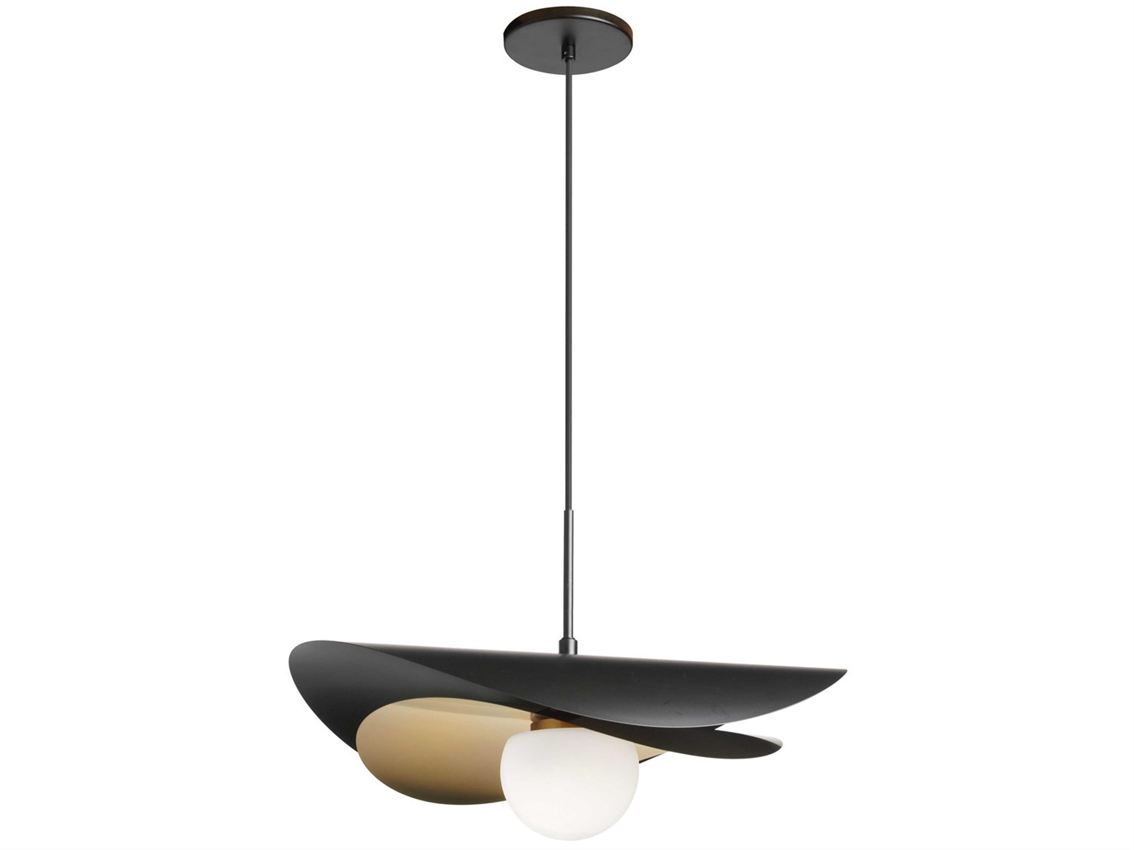 Dainolite Paven 1-Light Matte Black Aged Brass Pendant