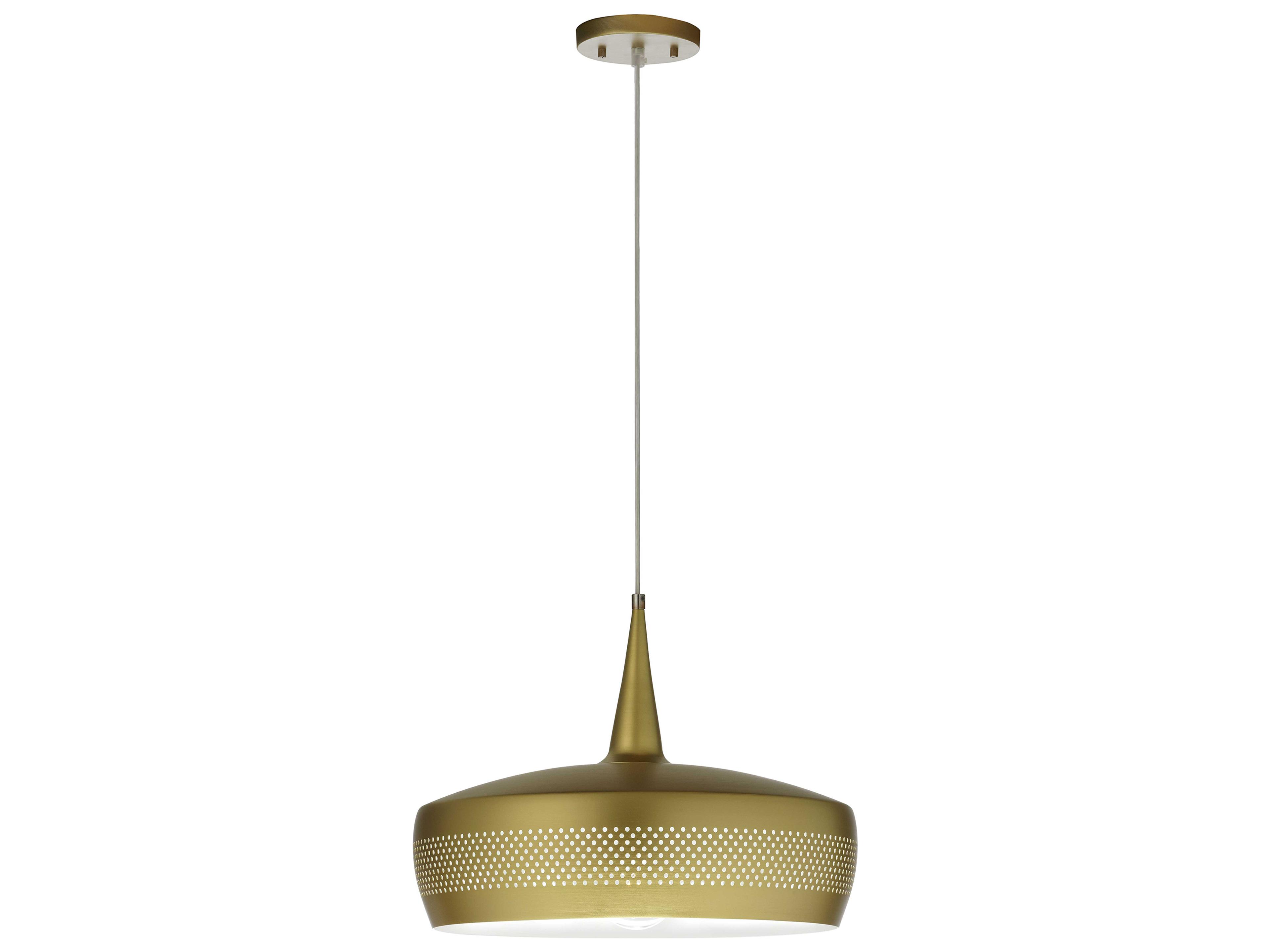 Pixie 1-Light Aged Brass Drum Pendant