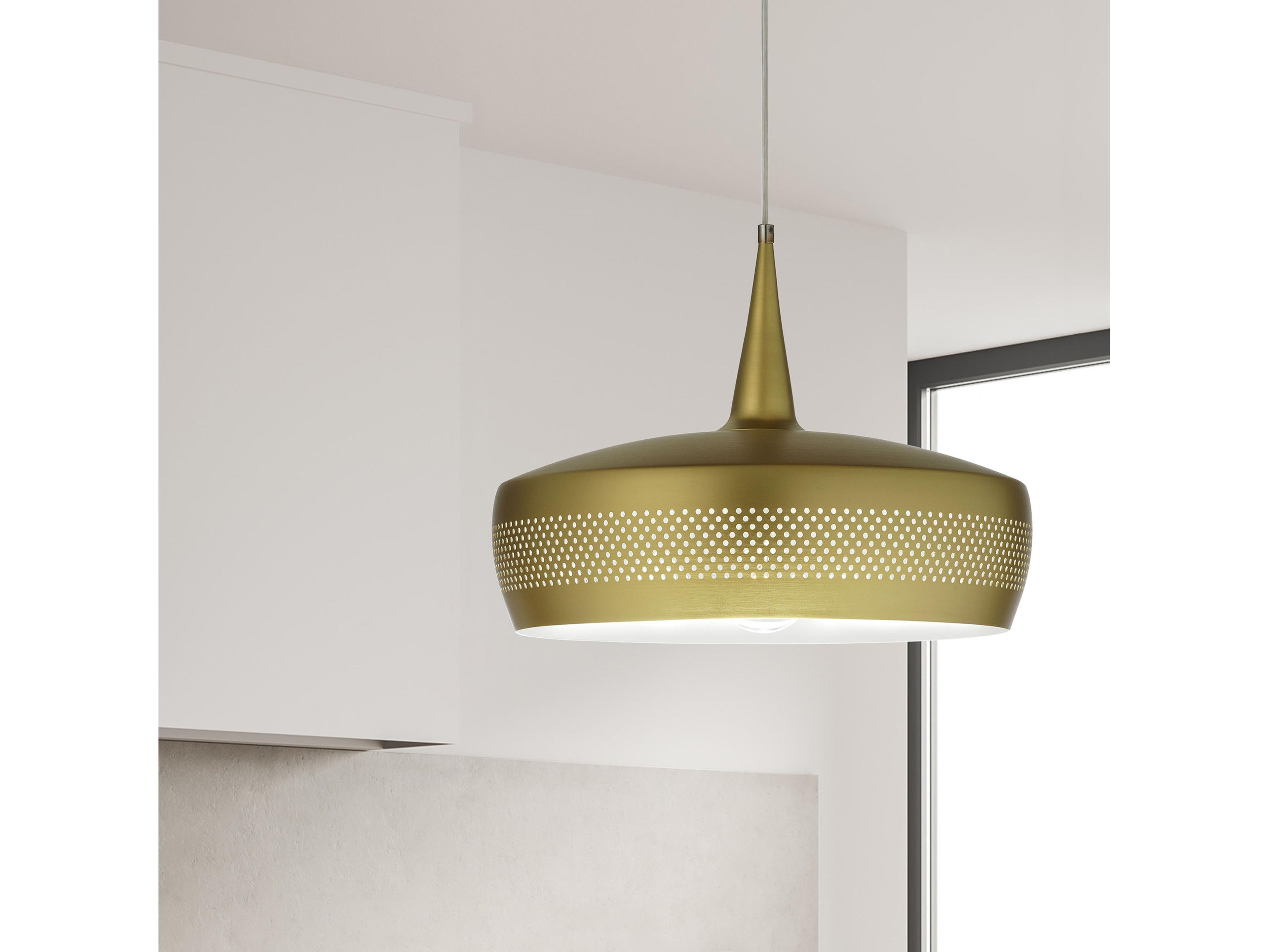 Dainolite Pixie 1-Light Aged Brass Drum Pendant