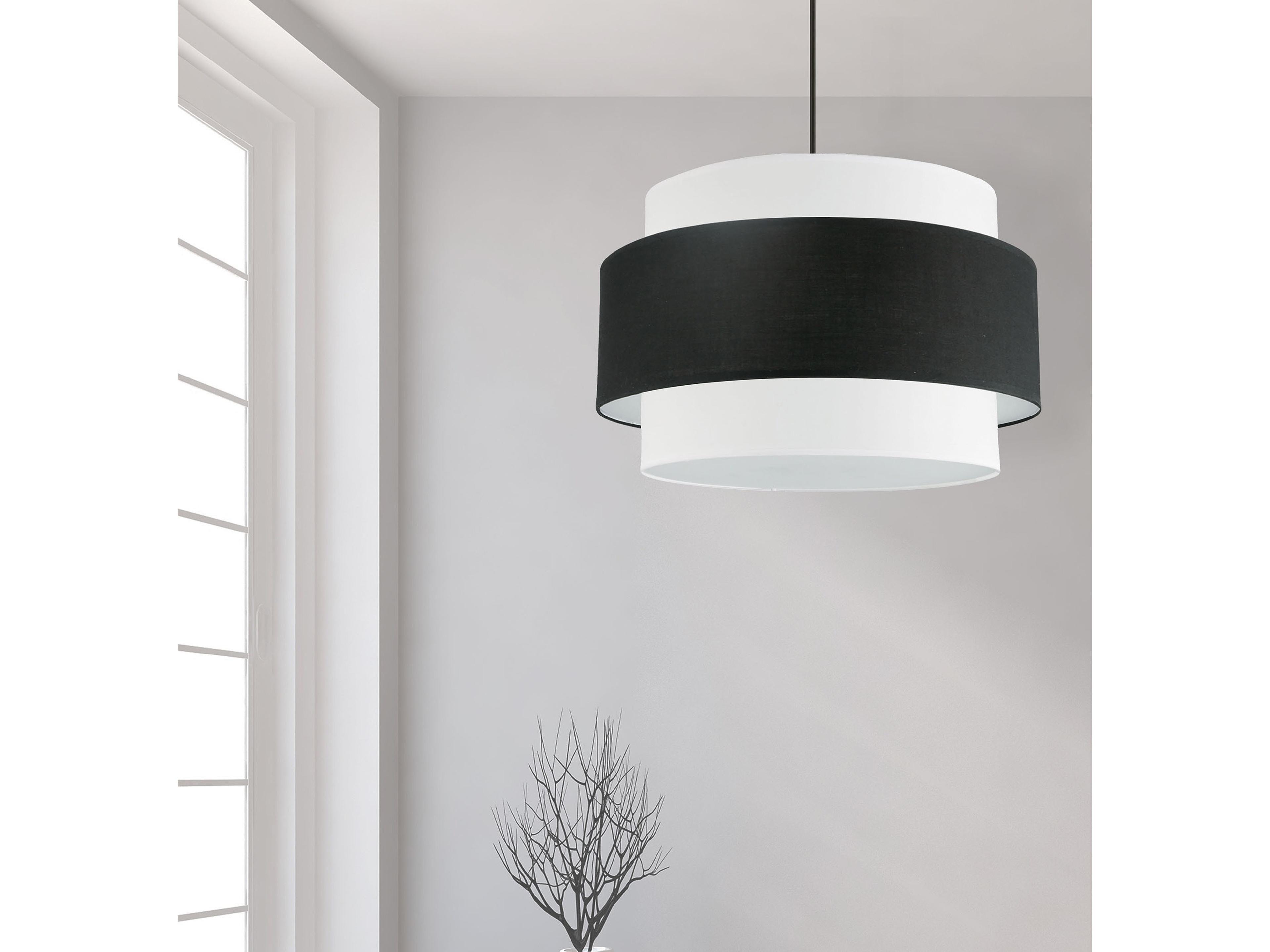 Dainolite Priya 4-Light Matte Black Drum Tiered Pendant