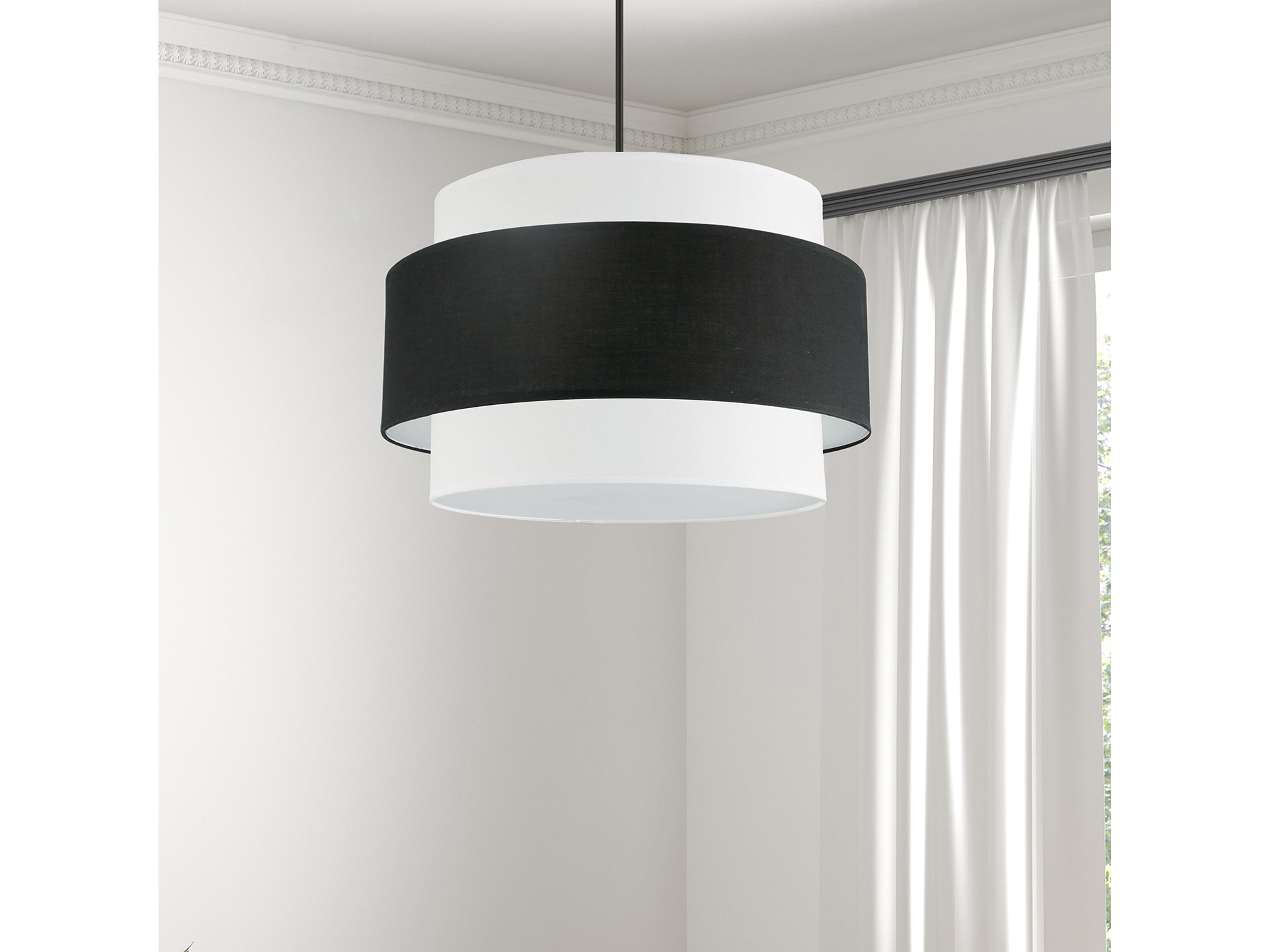 Dainolite Priya 4-Light Matte Black Drum Tiered Pendant