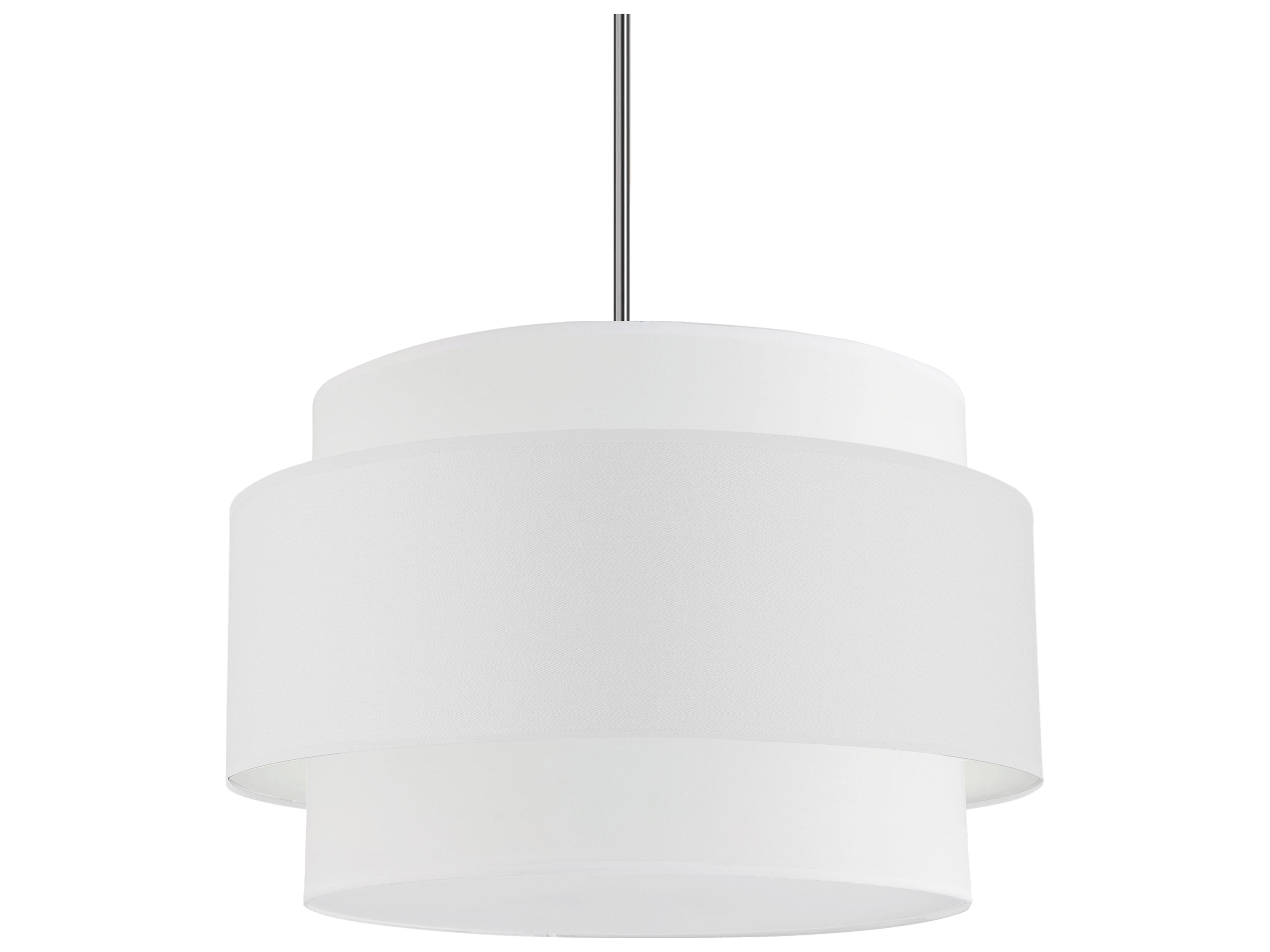 Priya 4-Light Polished Chrome White Drum Tiered Pendant