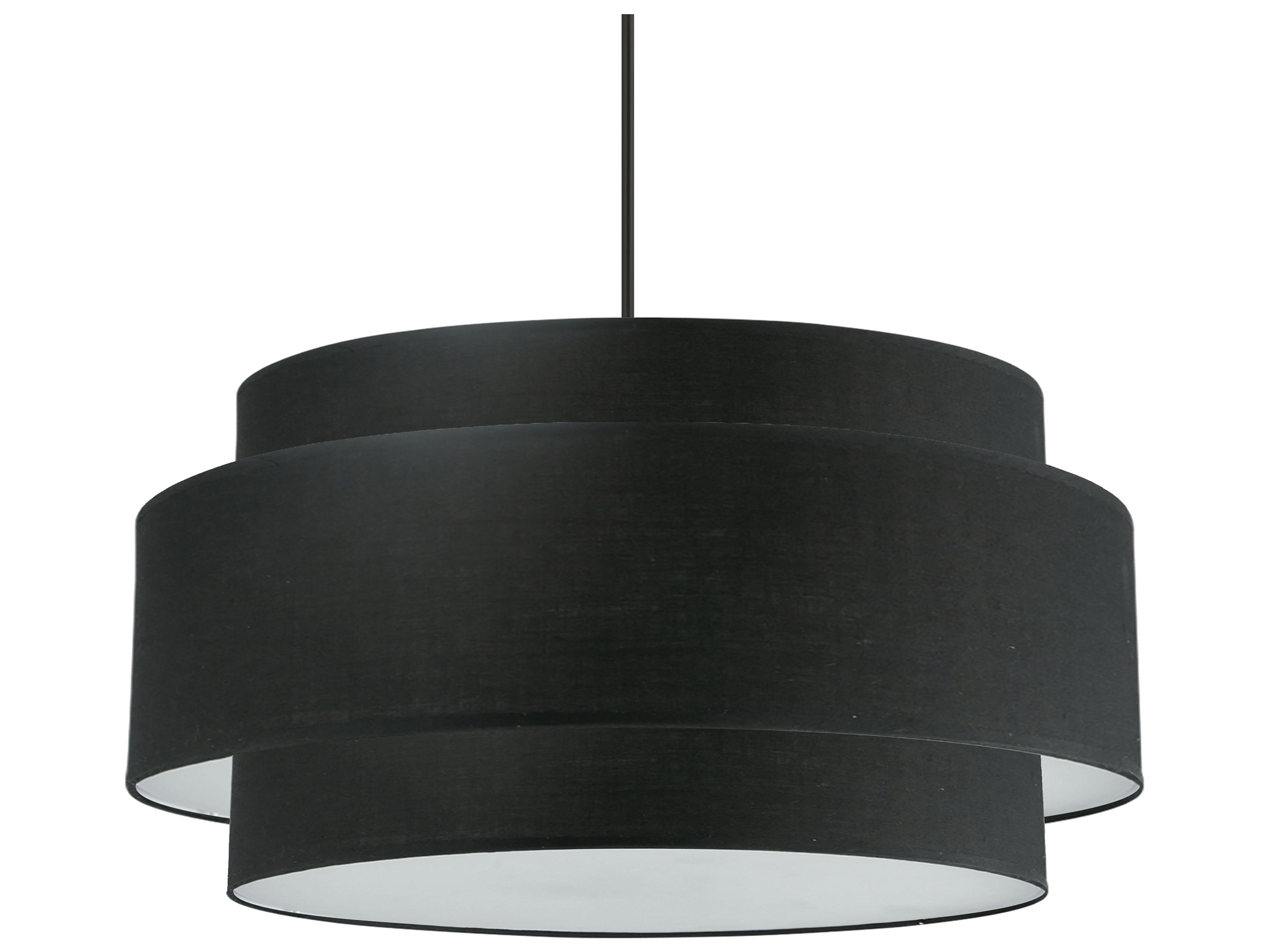 Priya 4-Light Matte Black Drum Tiered Pendant