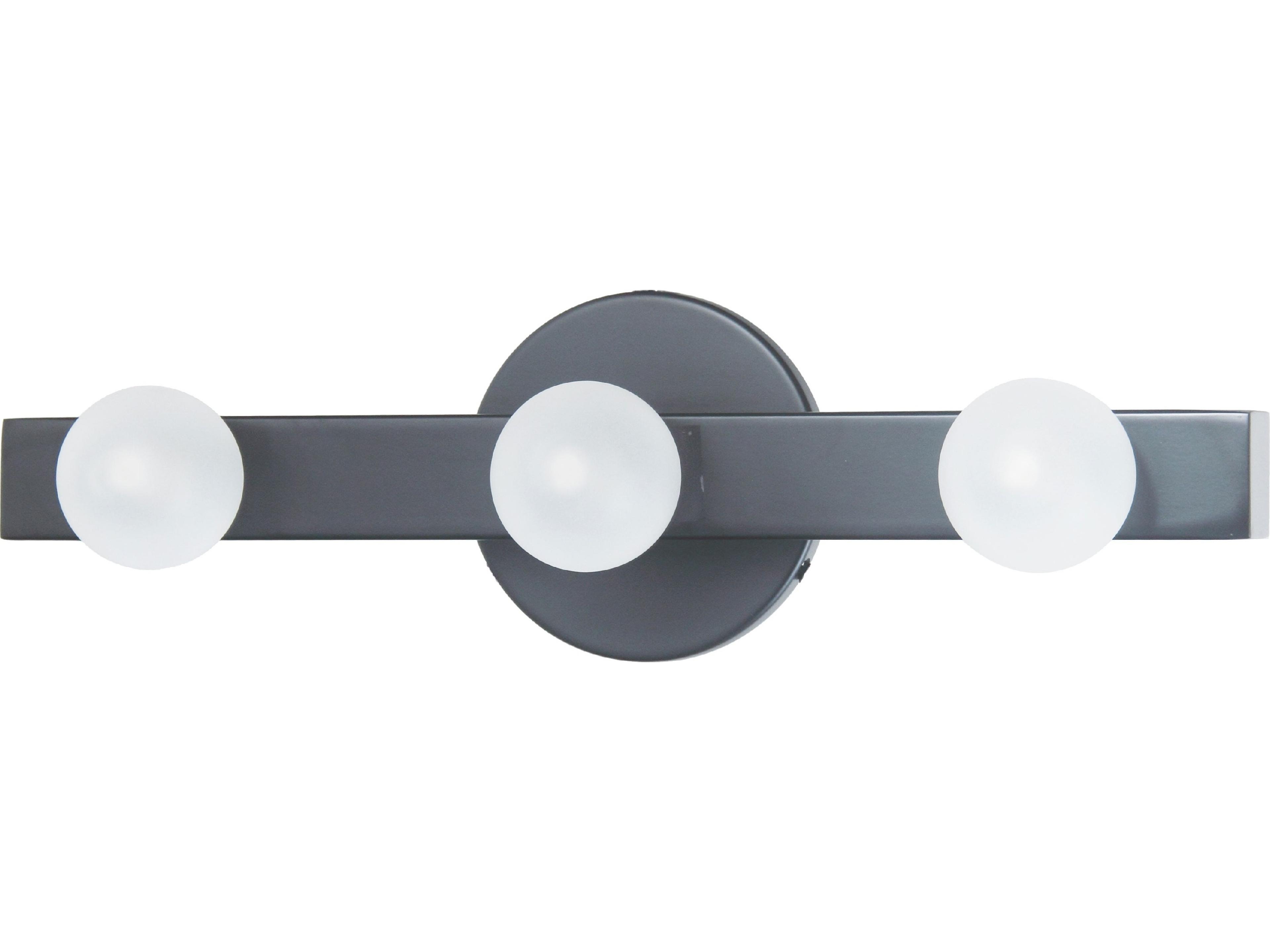 Raleigh 3-Light Matte Black Vanity Light