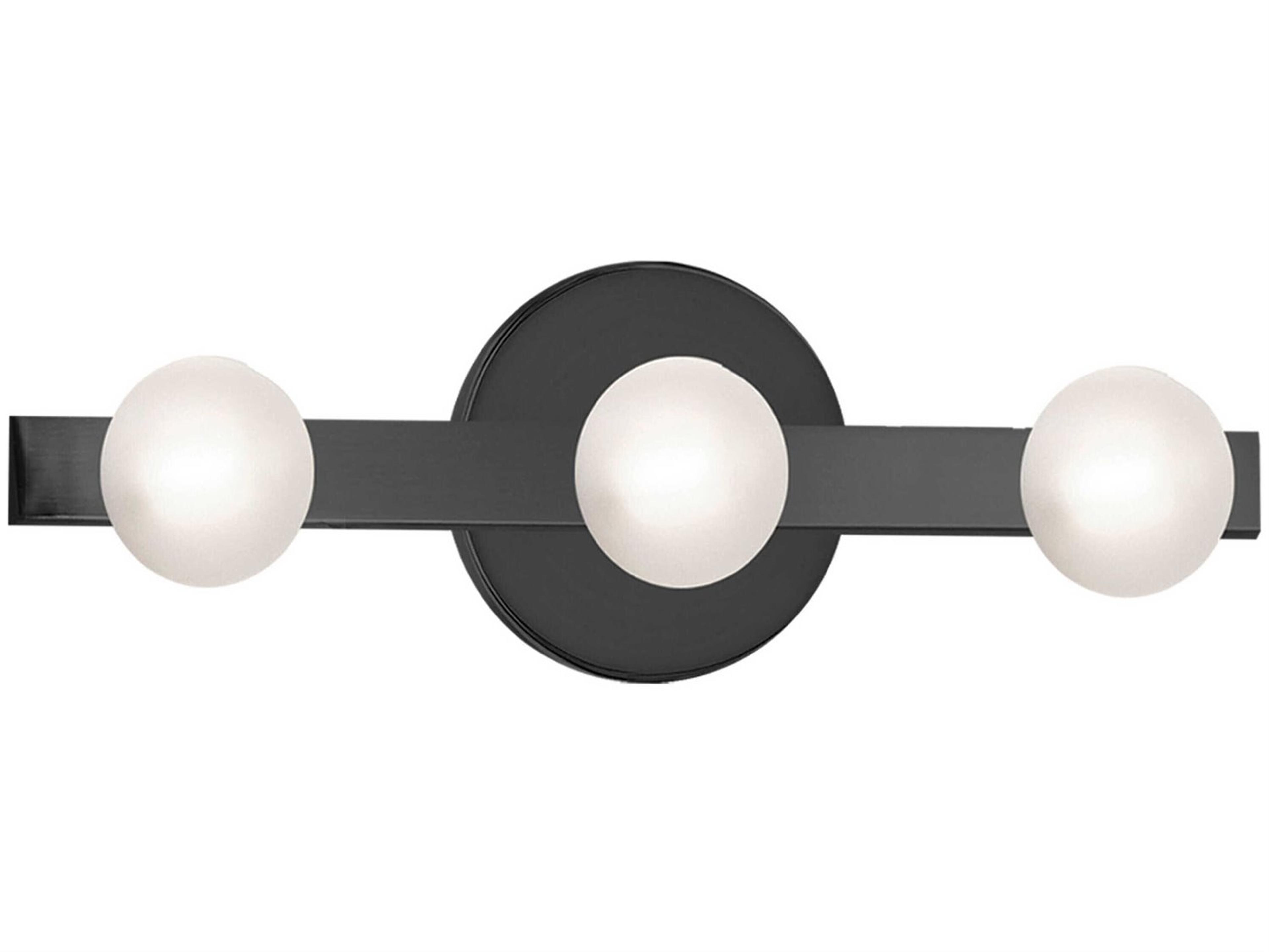 Dainolite Raleigh 3-Light Matte Black Vanity Light