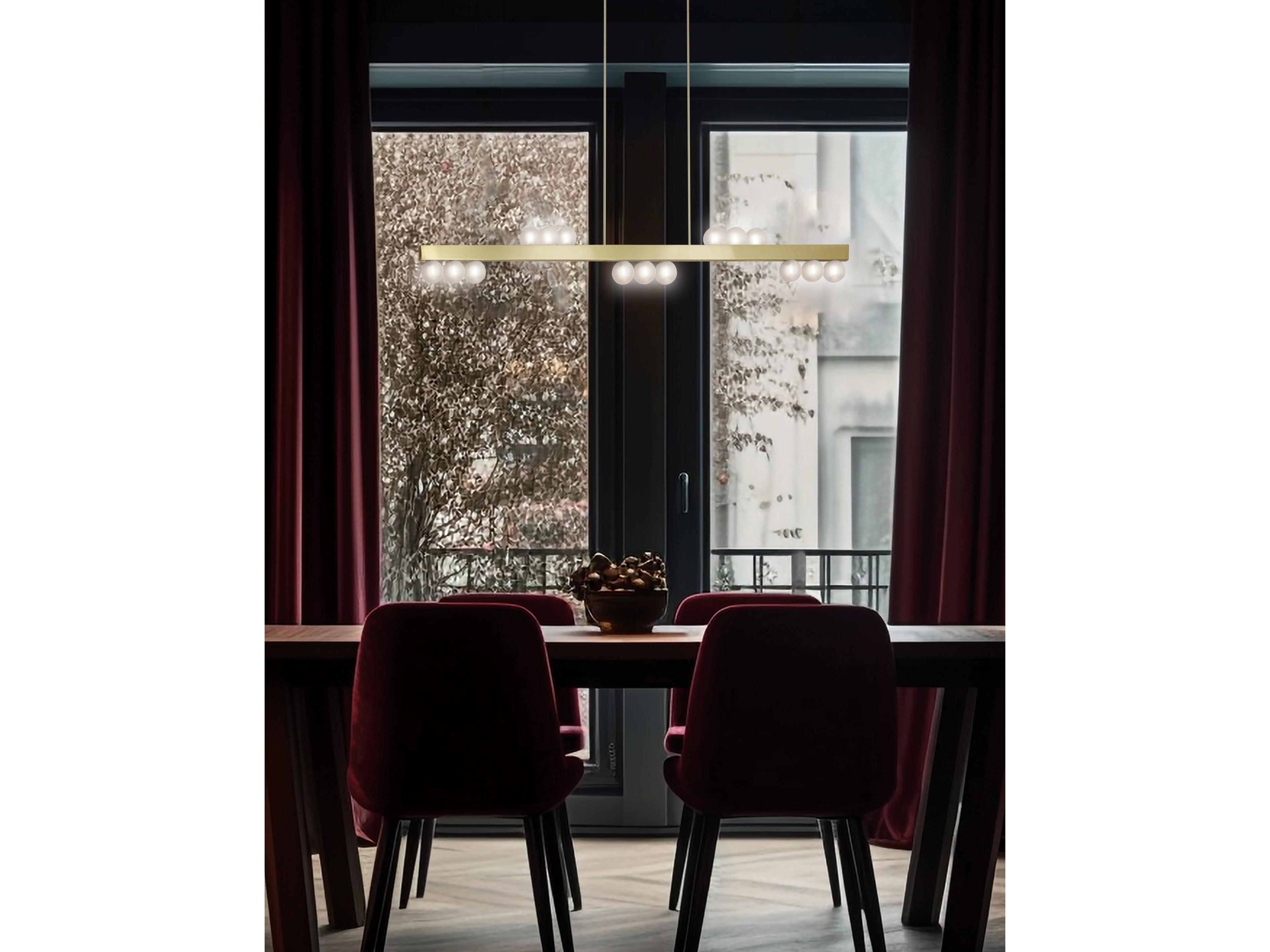 Dainolite Raleigh 15-Light Aged Brass Linear Island Pendant