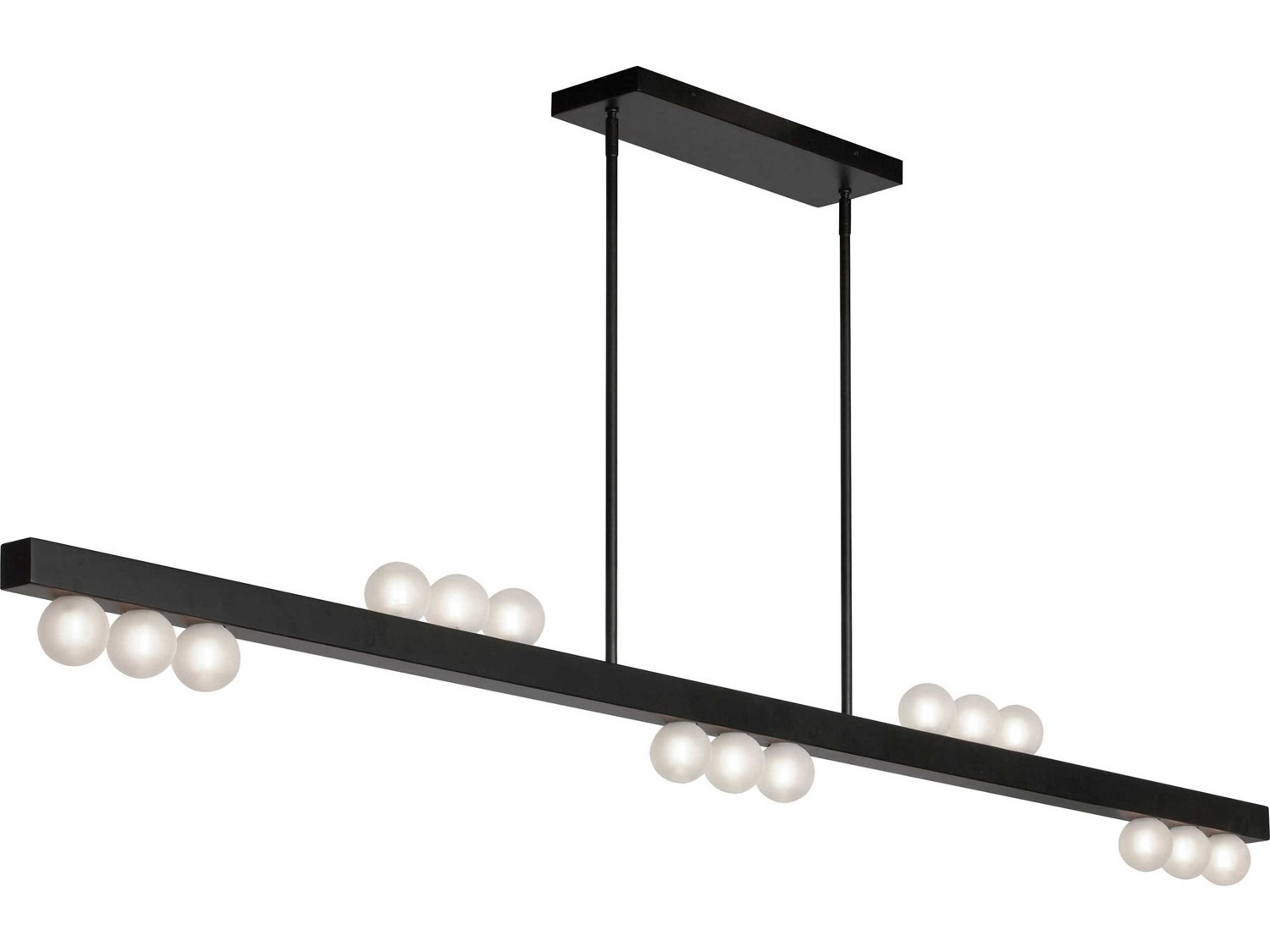 Dainolite Raleigh 15-Light Matte Black Linear Island Pendant