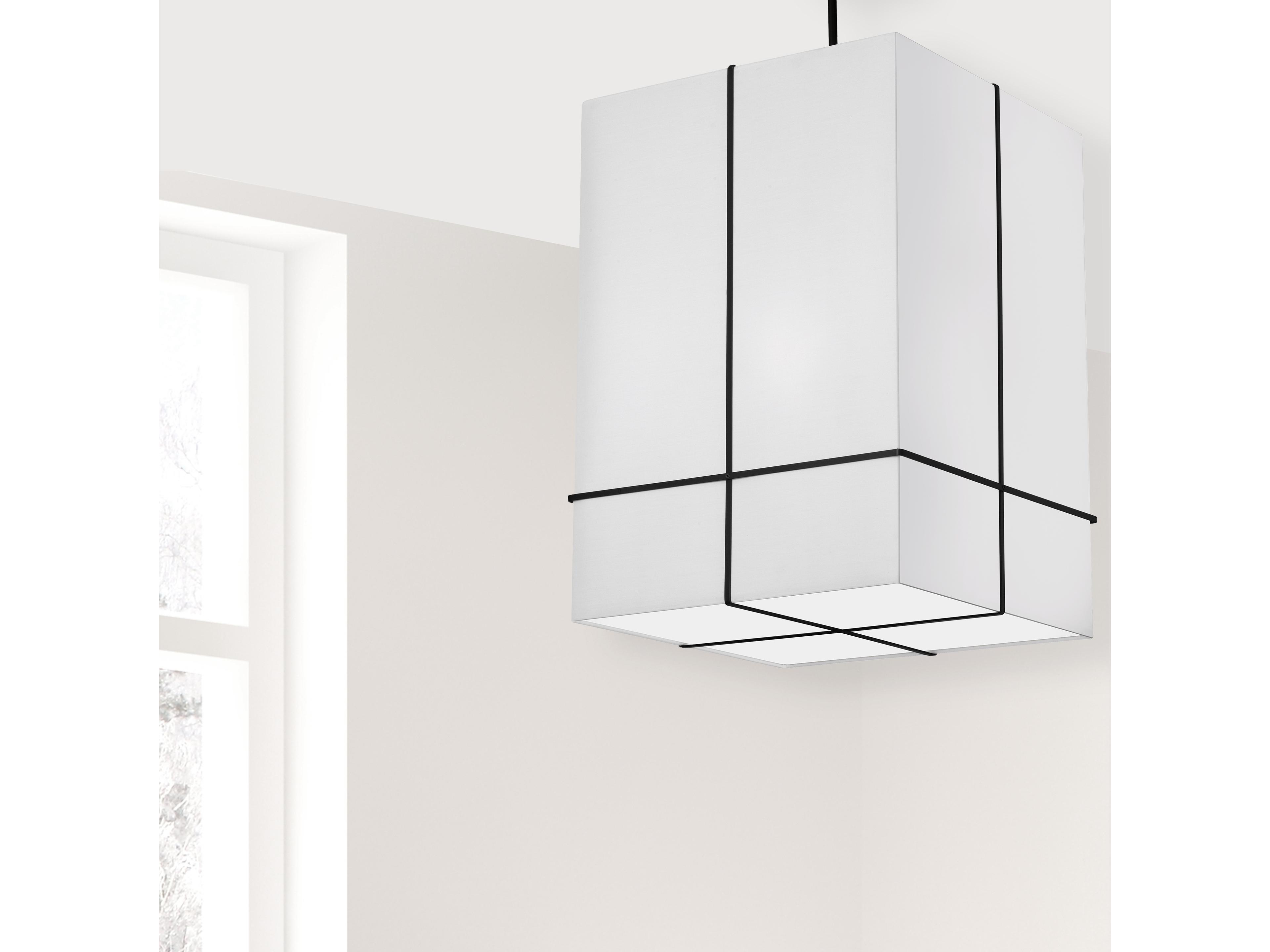 Dainolite Raquel 4-Light Matte Black White Pendant