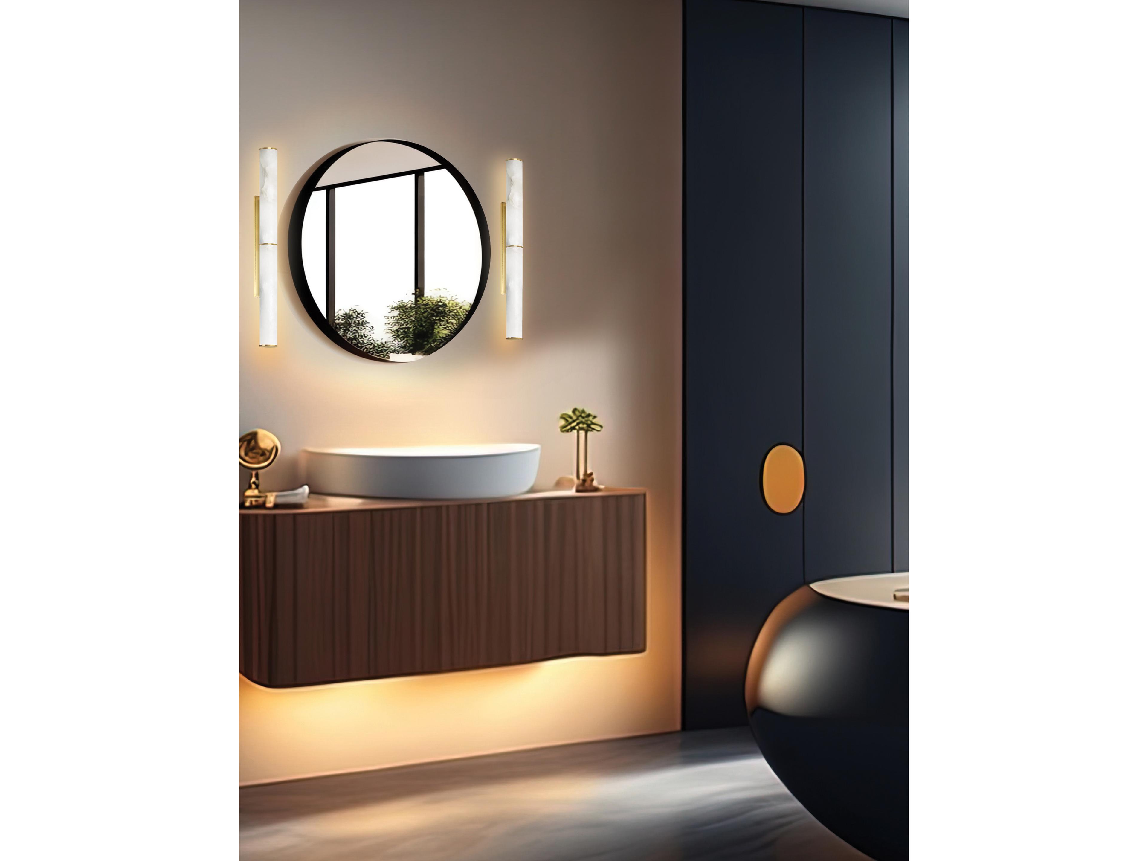 Dainolite Reuben 1-Light White Aged Brass Wall Sconce